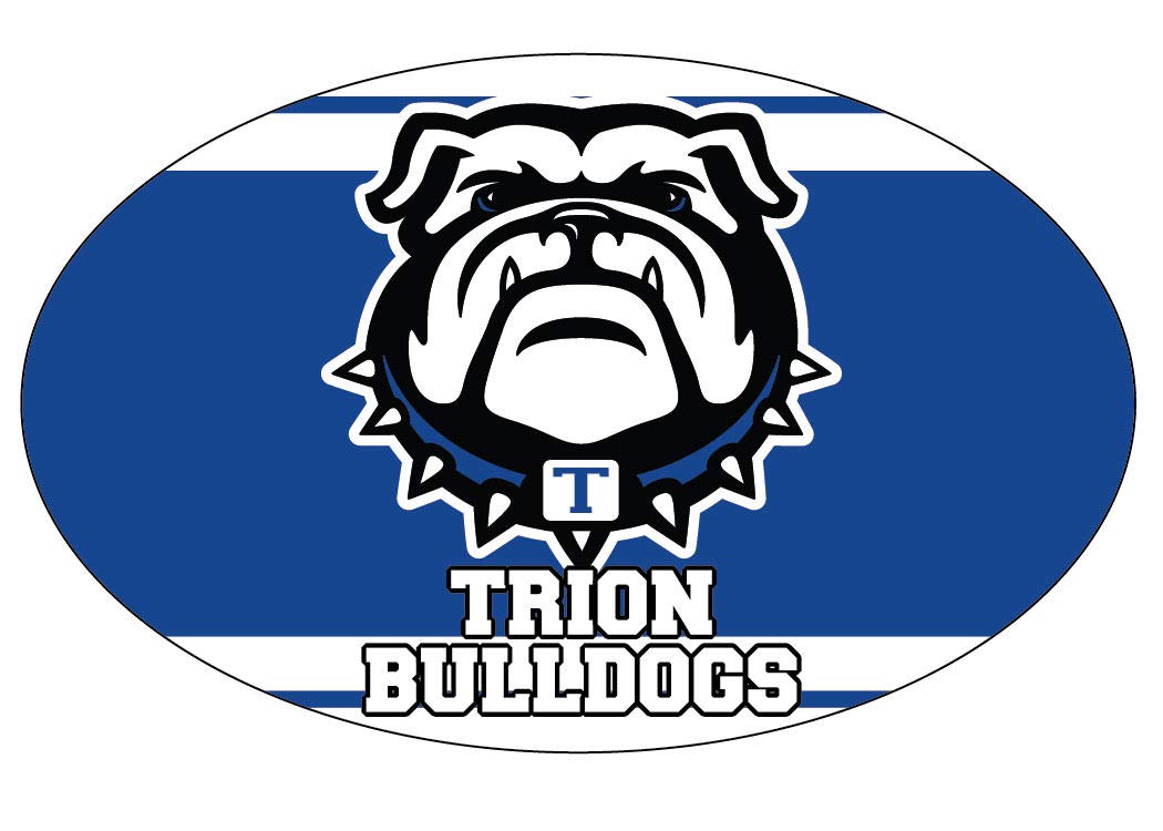 R and R Imports, Inc Trion High School Bulldogs Georgia Sports Team Oval Car Fridge Magnet