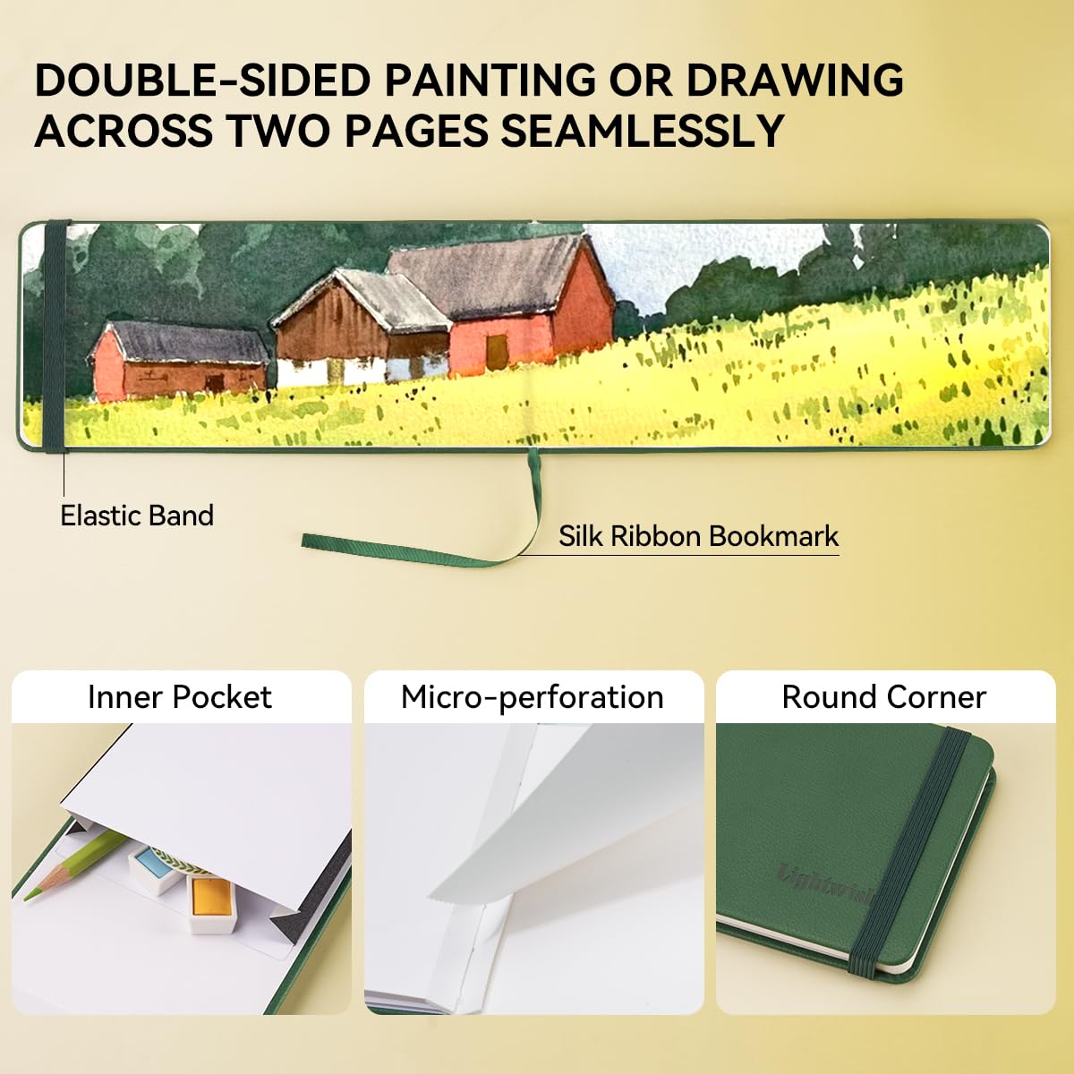 Taccuino Per Acquerelli 19x19 Cm - Carta 100% Cotone 300g/m², 20 Fogli - Foto 9