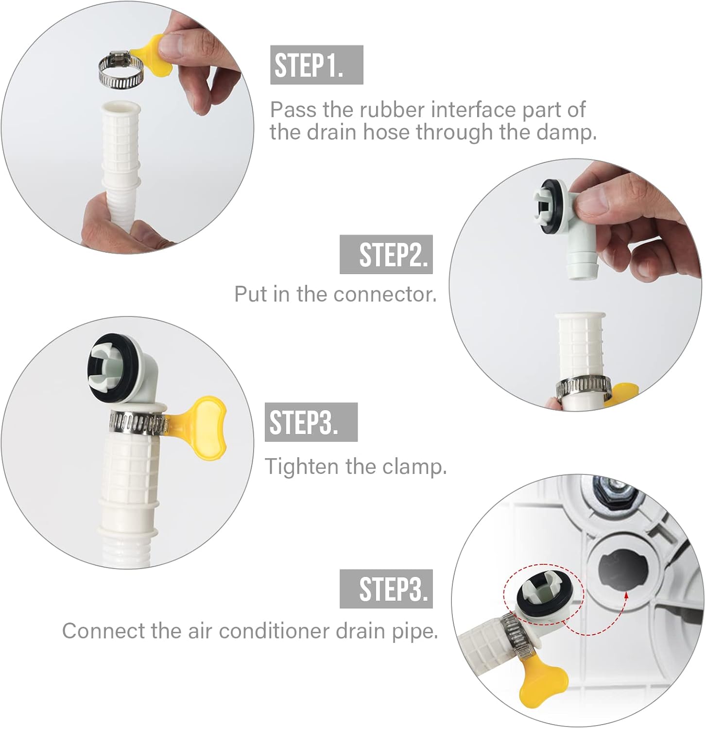 BEWAVE Air Conditioner Drain Hose Kit, Universal Durable Drain Pipe for Mini Split AC Ductless Heat Pump, Portable AC Washer Dishwasher, 20 FT image 4 of 8 B0CT2BPB8Y