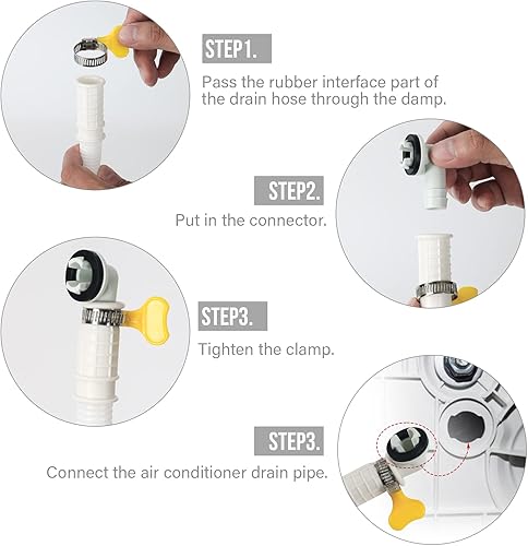 Miniatura 4 de BEWAVE Kit de manguera de drenaje de aire acondicionado, tubo de drenaje universal duradero para mini bomba de calor sin conductos de CA dividida,