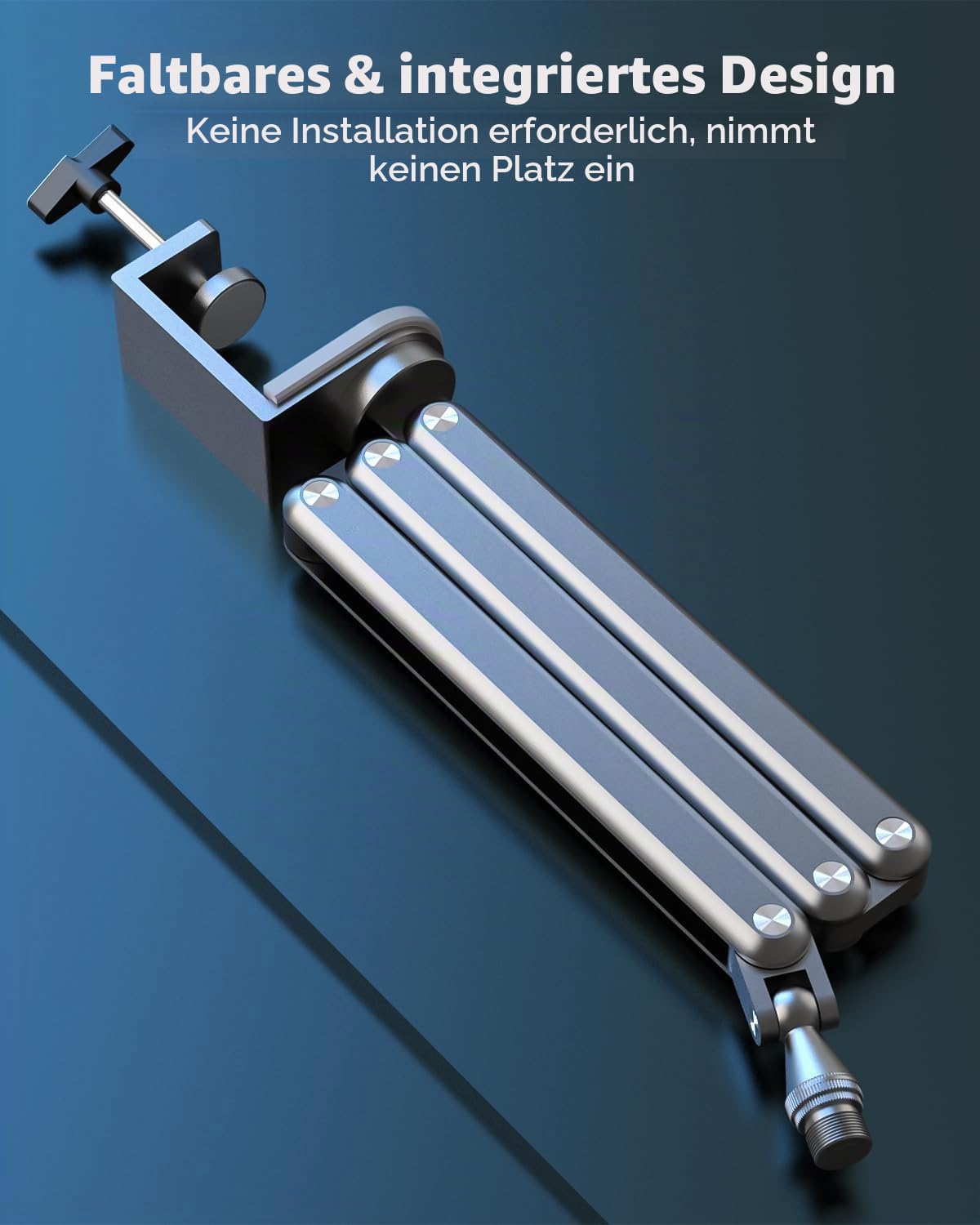 FULAIM Aluminium Mikrofon Arm kompatibel mit RODE Mikrofon, Einstellbarer Mikrofonständer für Shure Mic, Mikrofonarm mit 3/8"- 5/8" Adapter für Game Streaming Podcast Broadcast (Grau)