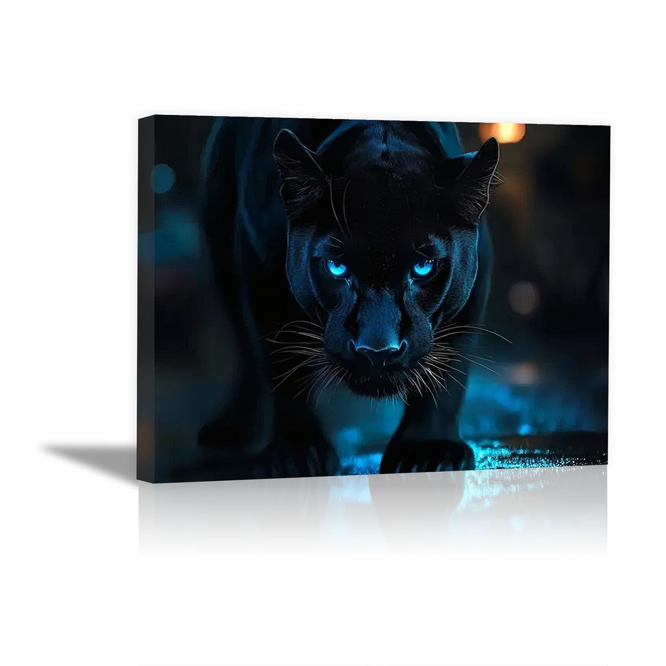 TODOAA Animal Wall Art Decor Horror Leopard Mural Abstract Canvas Wall Art - Farmhouse Wall Decor Print Painting for Living Room Bedroom Rustic Decoration(Black 6)-40x60cm Framed