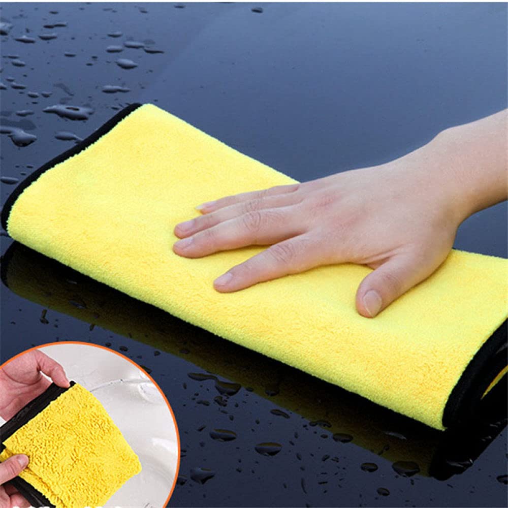 Asciugamano per lavaggio auto 10PCS/5PCS/3PCS Panni per la pulizia in microfibra spessi Forte assorbimento Asciugamani in microfibra non abrasivi per stracci per la pulizia della casa per auto,marron