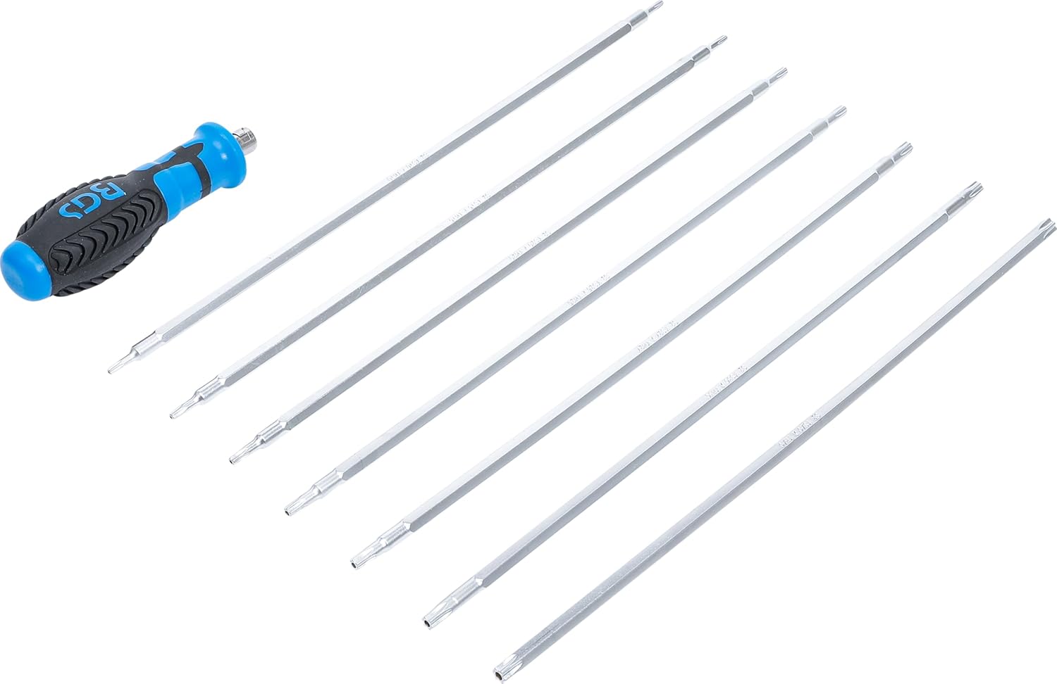 BGS 2326 Screwdriver Set with Interchangeable Blades T-Profile (for Torx) / T-Profile (for Torx) with Bore T10 - T40 8-Piece