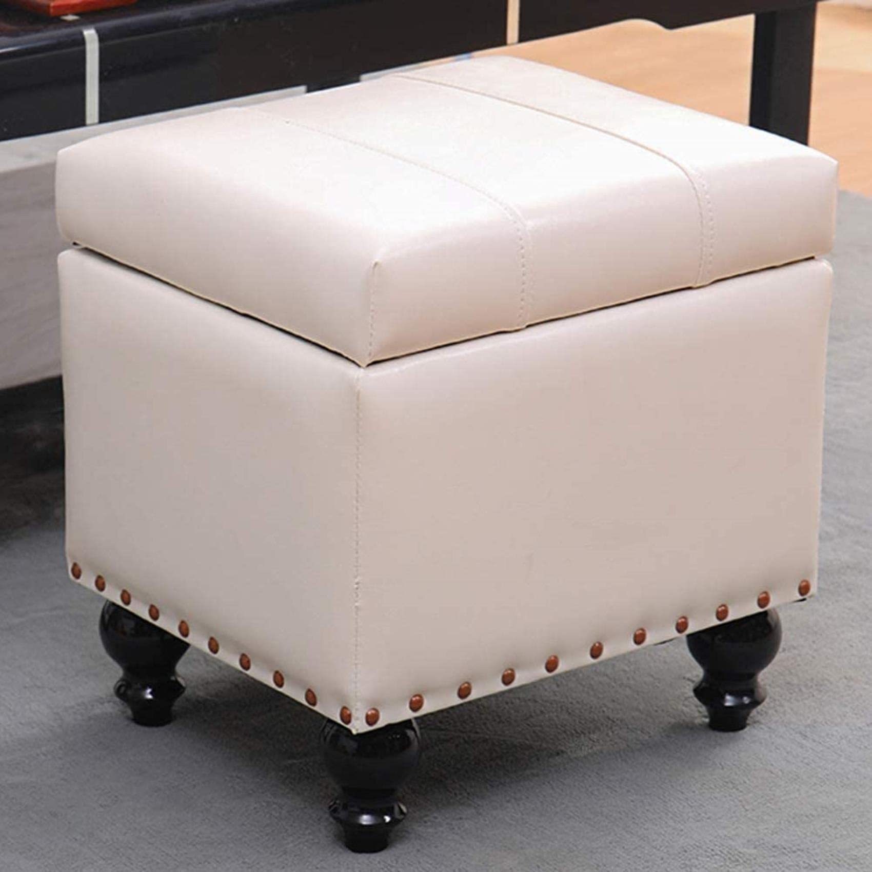 Repose-pieds ottoman avec coffre de rangement et assise rembourrée