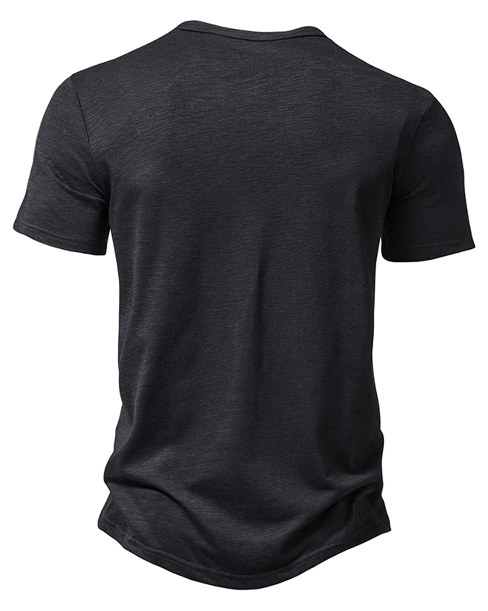 MakingDa Chemise Henley décontractée à manches longues/courtes pour homme, coupe musclée, 4 boutons, coupe ajustée