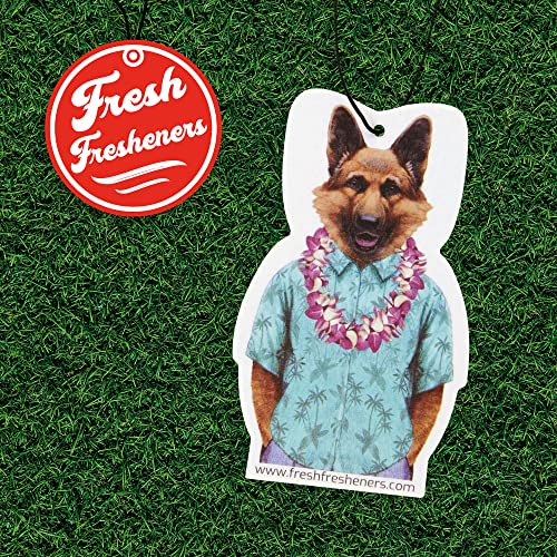 Image of Dog Car Air Freshener 4 Pack German Shepherd Scented With Premium Oils By Fresh Fresheners (4 Pack)