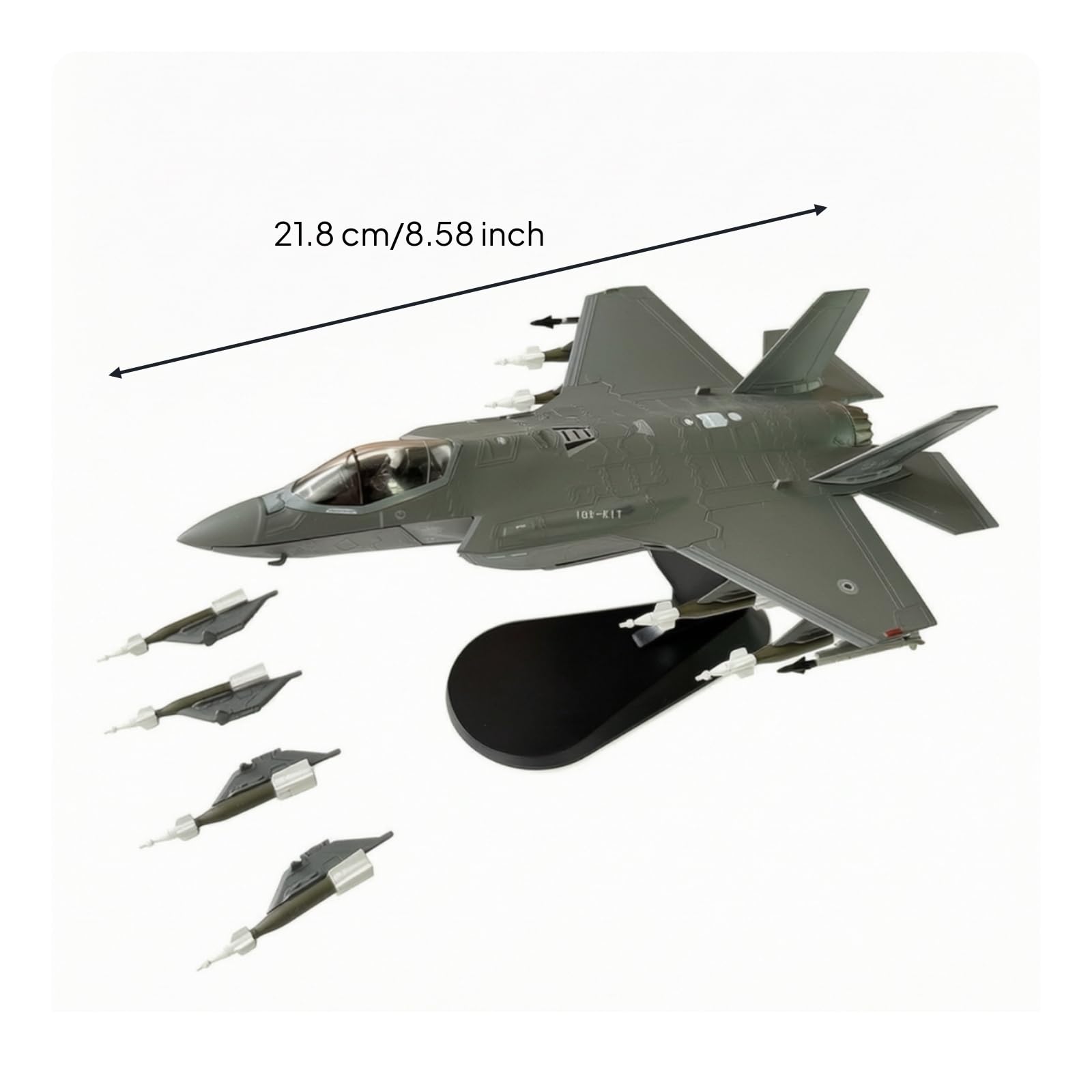 Aereo Statico F 35A Modello 1 72 Aereo da Caccia Jet Miniatura Maquette in Lega con Supporto Espositivo Profilo Rimovibili Adatto per Ufficio Collezione
