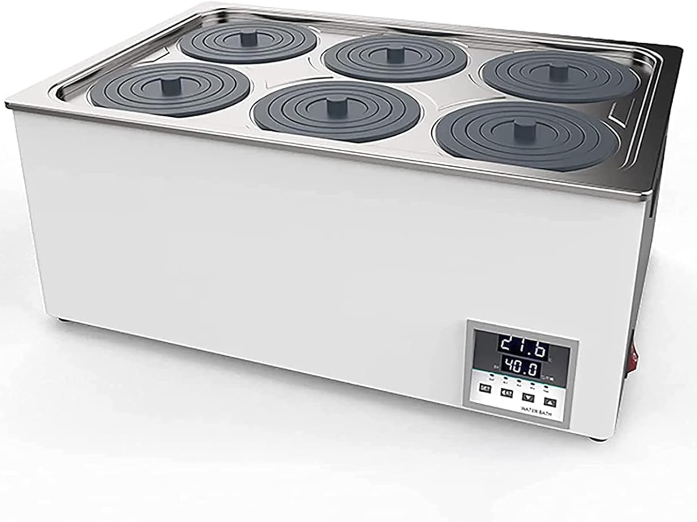 Digital Display Lab Water Bath, Thermostatic Electric Water Bath Heater, with Timing and Anti-Dry Burning Function, Adjustable Lid, Precise Temperature Control, for Scientific Experiments
