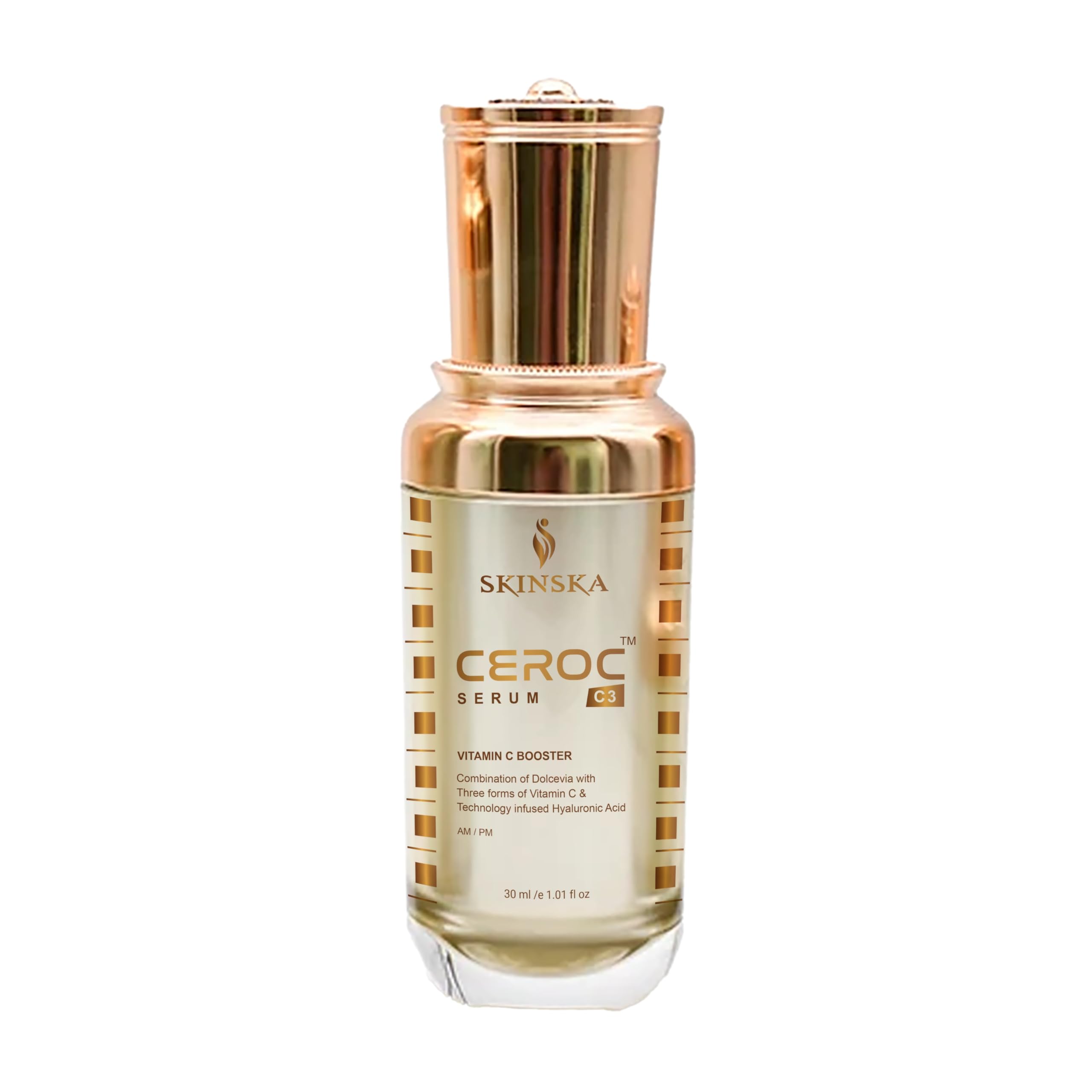 SKINSKA NATURALS CEROC C3 Vitamin C Face Serum for Men & Women with Hyaluronic Acid and Vitamin E