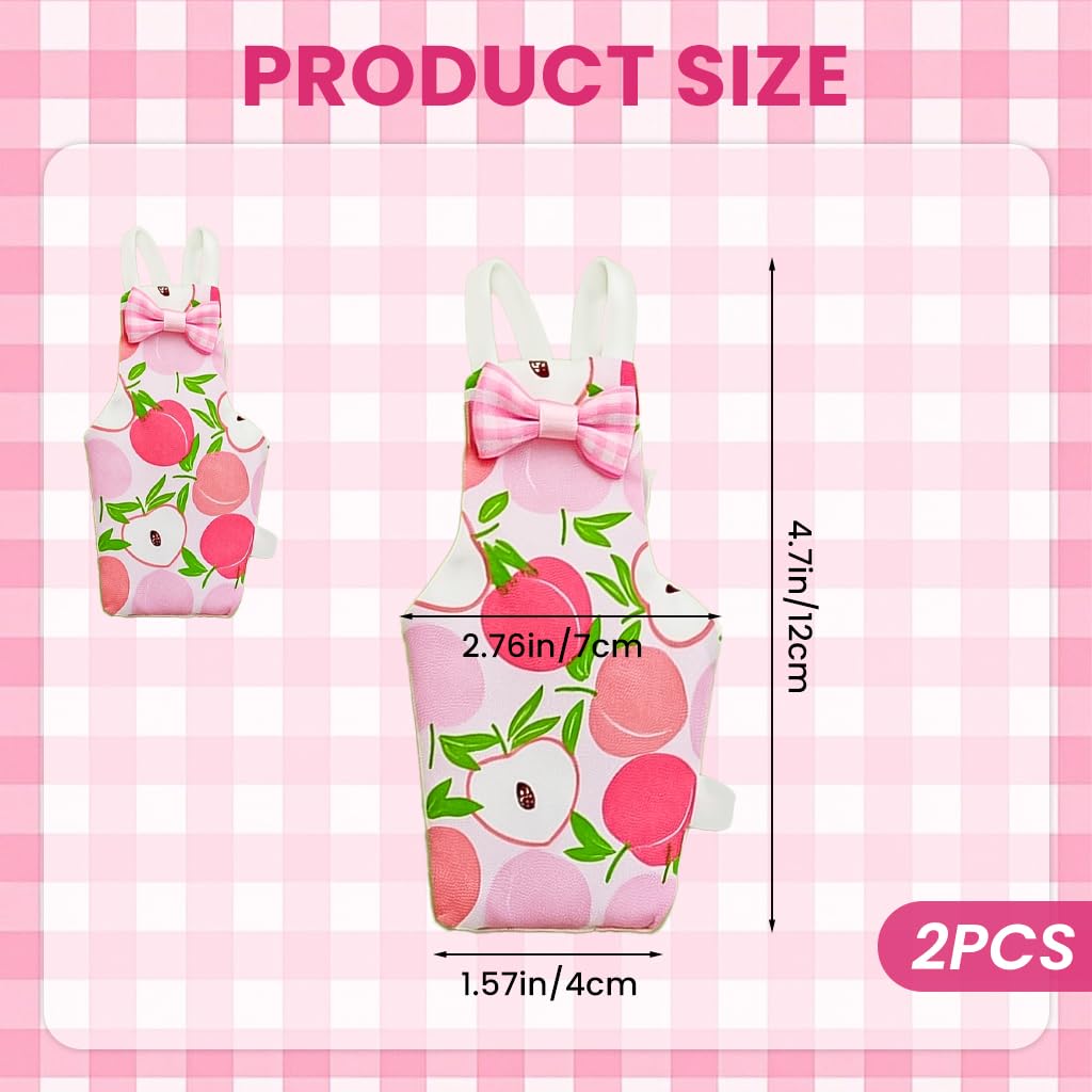 ZIBUYU® 2-Pack Bird Flight Suit Clothes, Waterproof Parrot Diaper with Cute Peaches Print Bowknot Design, Comfortable Pullover for Parakeets, Cockatiels, Budgies, Lovebirds & Small Birds(M Size) 1