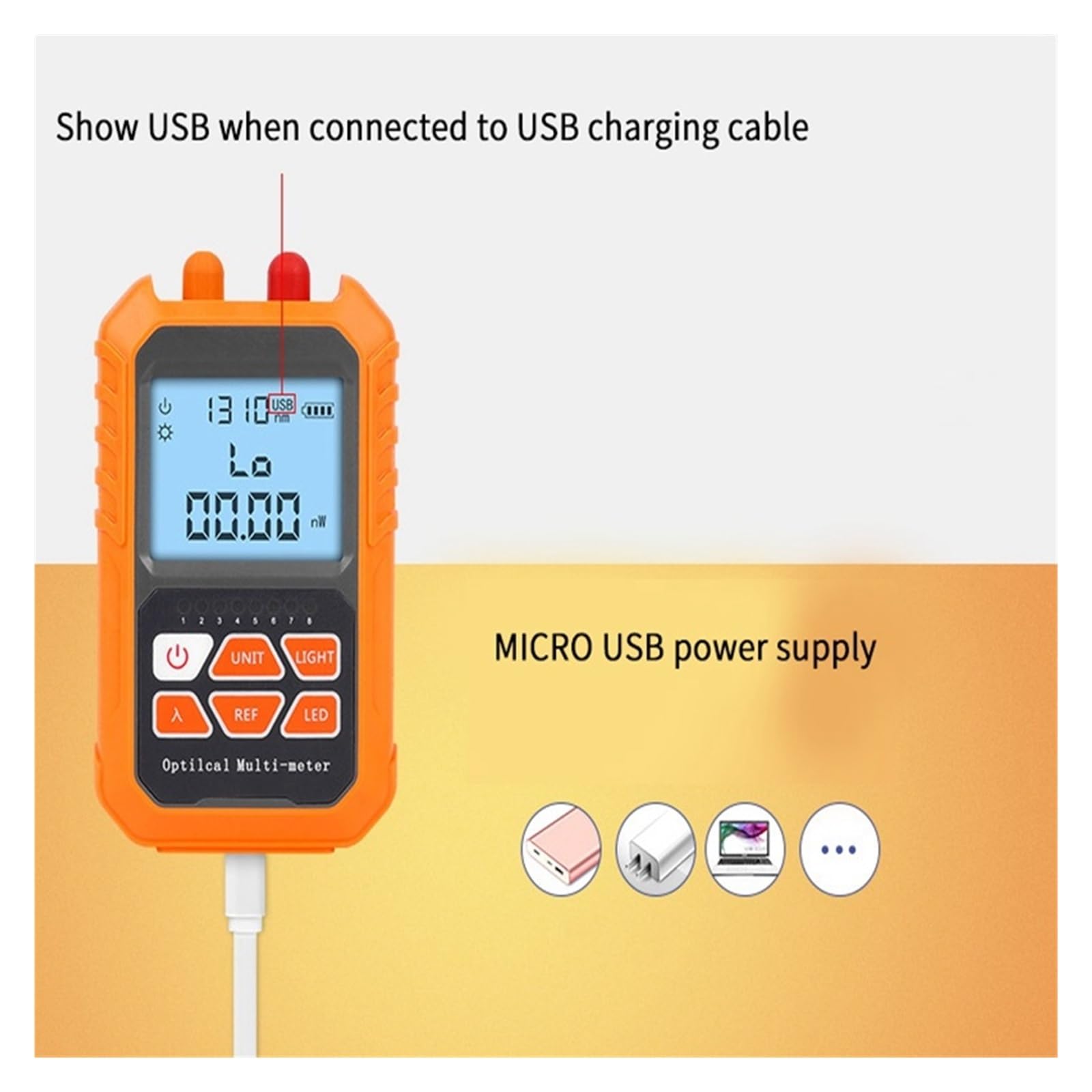 Localisateur Visuel De Défauts 3 En 1, 1Mw Avec 5Km, Compteur De Puissance Optique, Localisateur Visuel De Défauts, Test De Câbles Réseau, Testeur De Fiber Optique D'éclairage(Lithium battery)