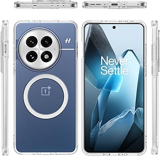 حافظة حماية مغناطيسية لهاتف ون بلس 13 من زكيوس، متوافقة مع ماج سيف، حماية من الدرجة العسكرية، حافظة هاتف مغناطيسية لهاتف ون بلس 13 5G، حافظة كلاسيكية هايبرد (هالو لوك) - شفاف