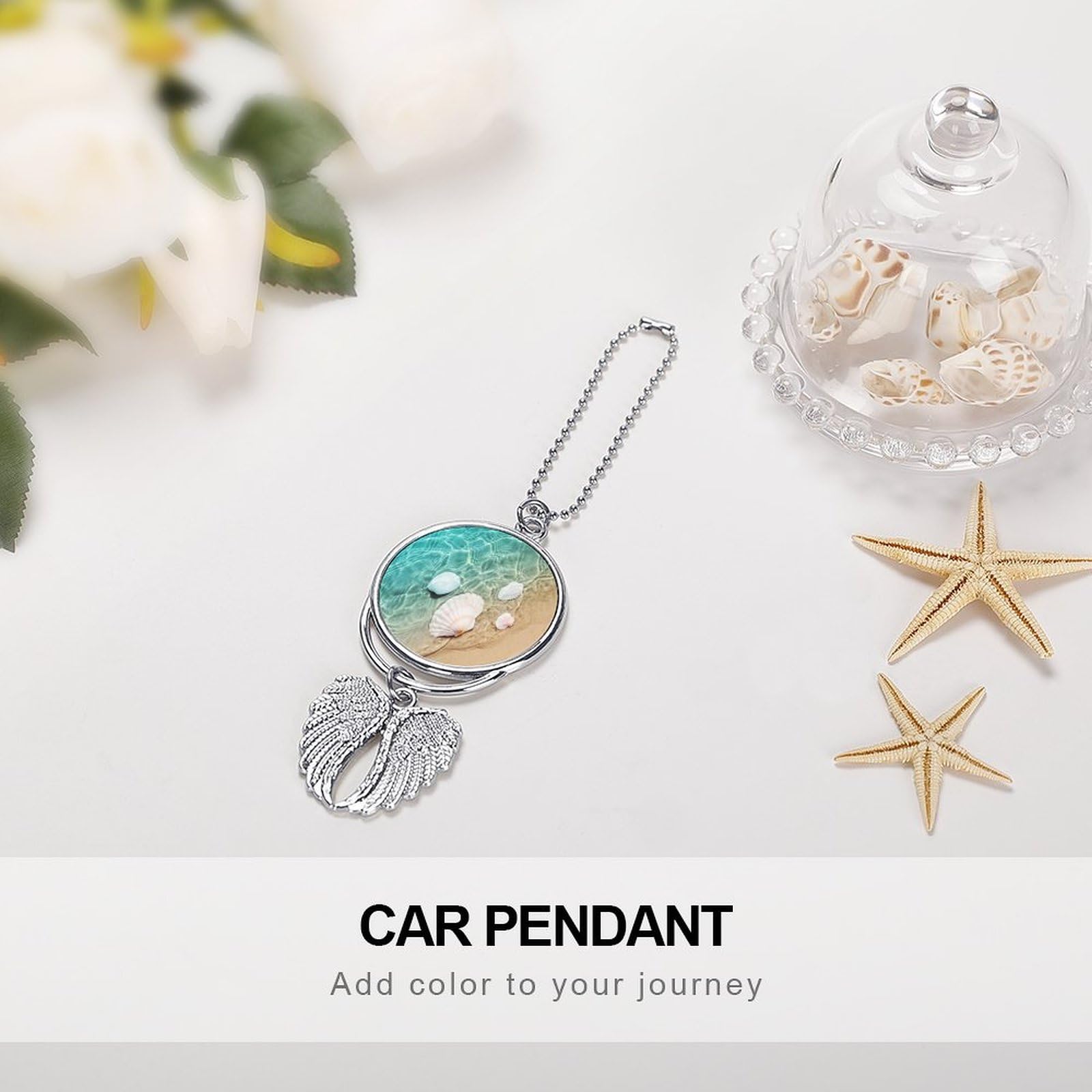 DELORIGIN Lot De 2 Breloques De Voiture à Suspendre En Forme De Lune Et