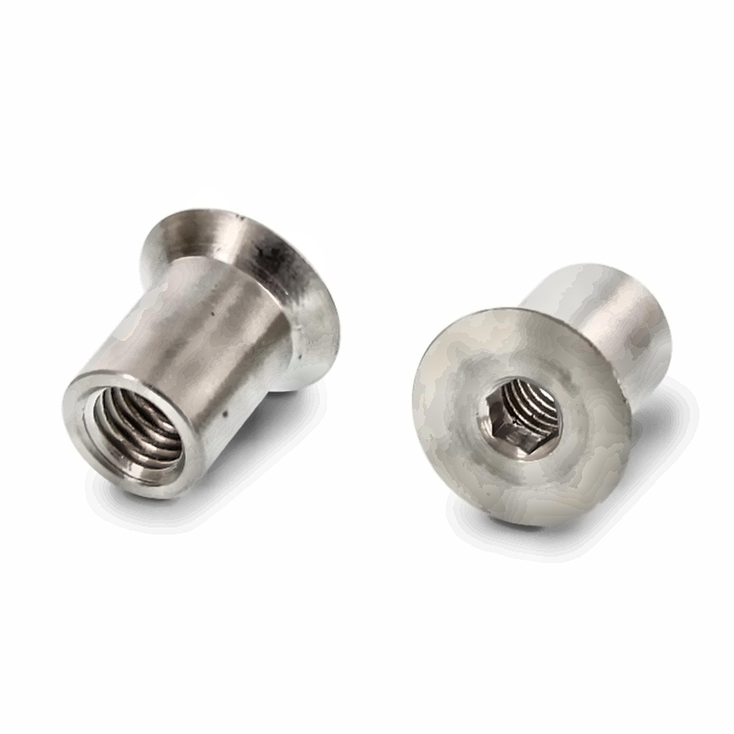 Tuercas de manguito M8 x 16, acero inoxidable A1, similar a DIN 9062, cabeza avellanada SW 2-50 unidades