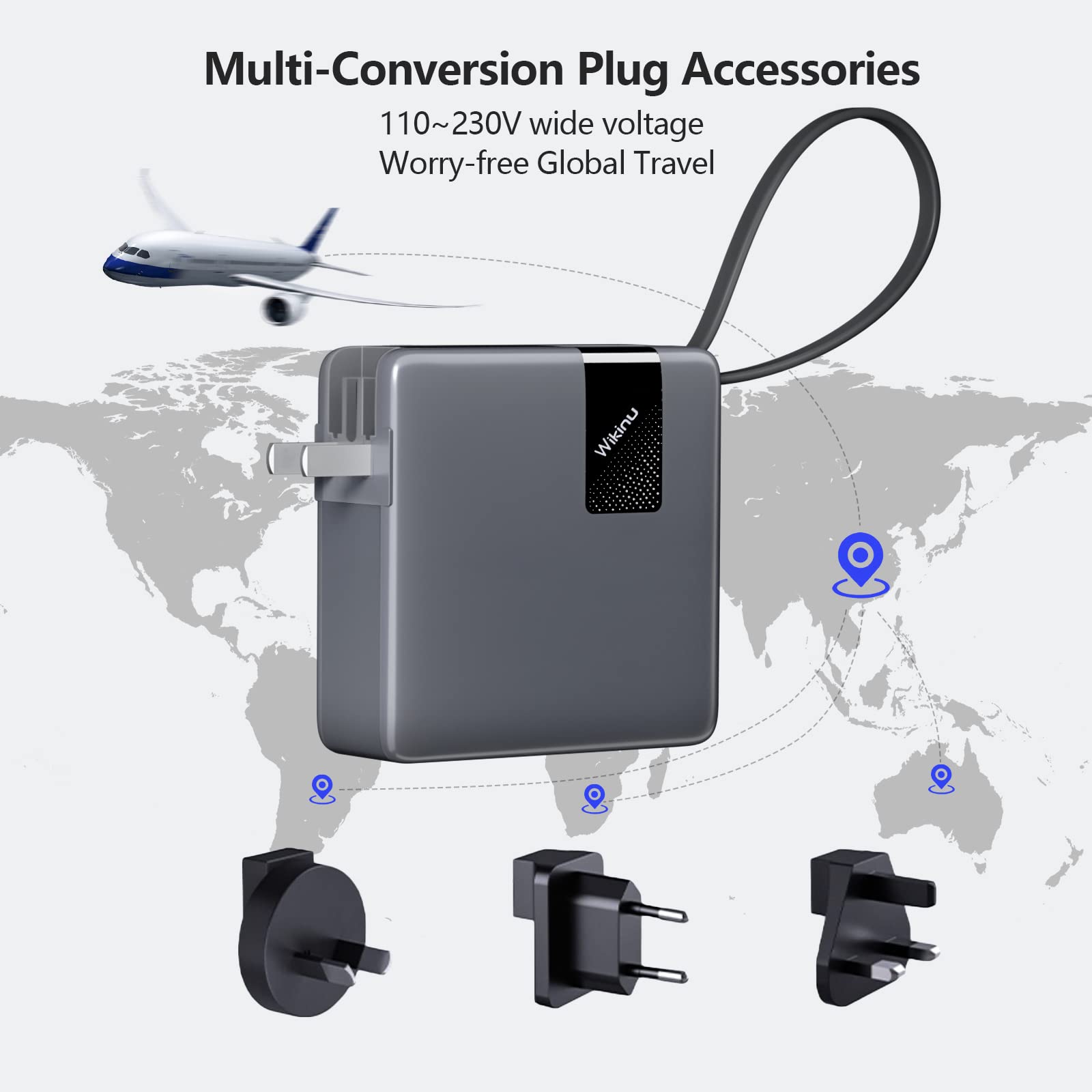 INIU 65W GaN Ladegerät – 2 Ports (USB-C + USB-A), Kompakt, Klappbar, Für MacBook, IPhone, Galaxy & Mehr