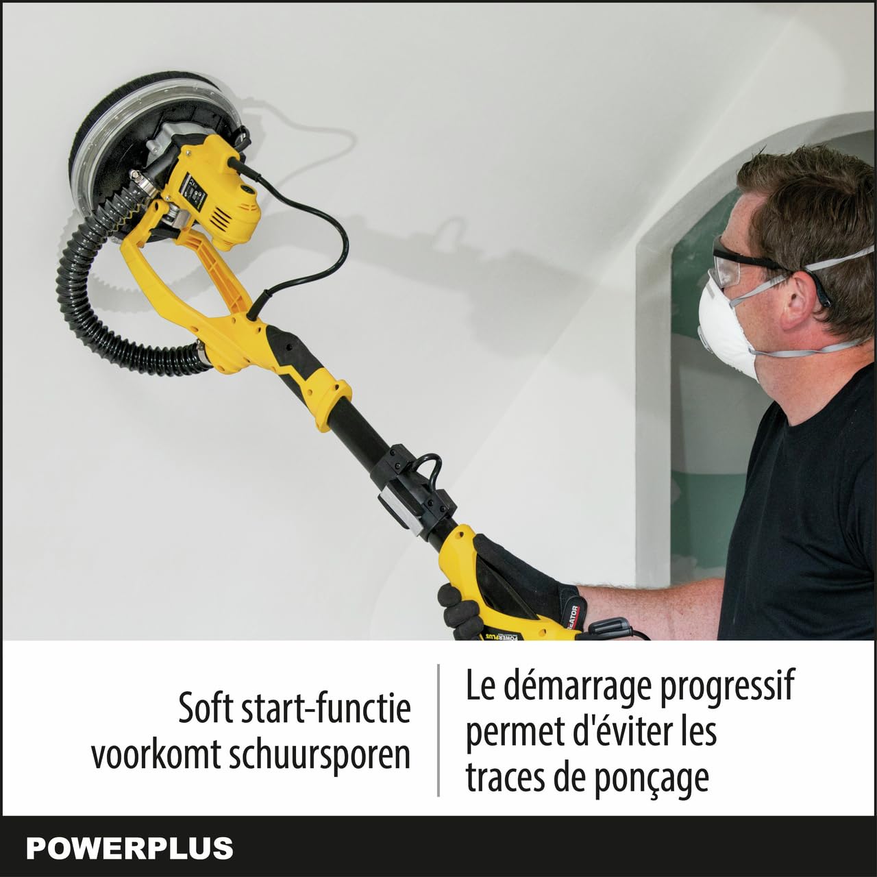 POWERPLUS POWX0479 - Lijadora para paneles de yeso 1050w 225mm