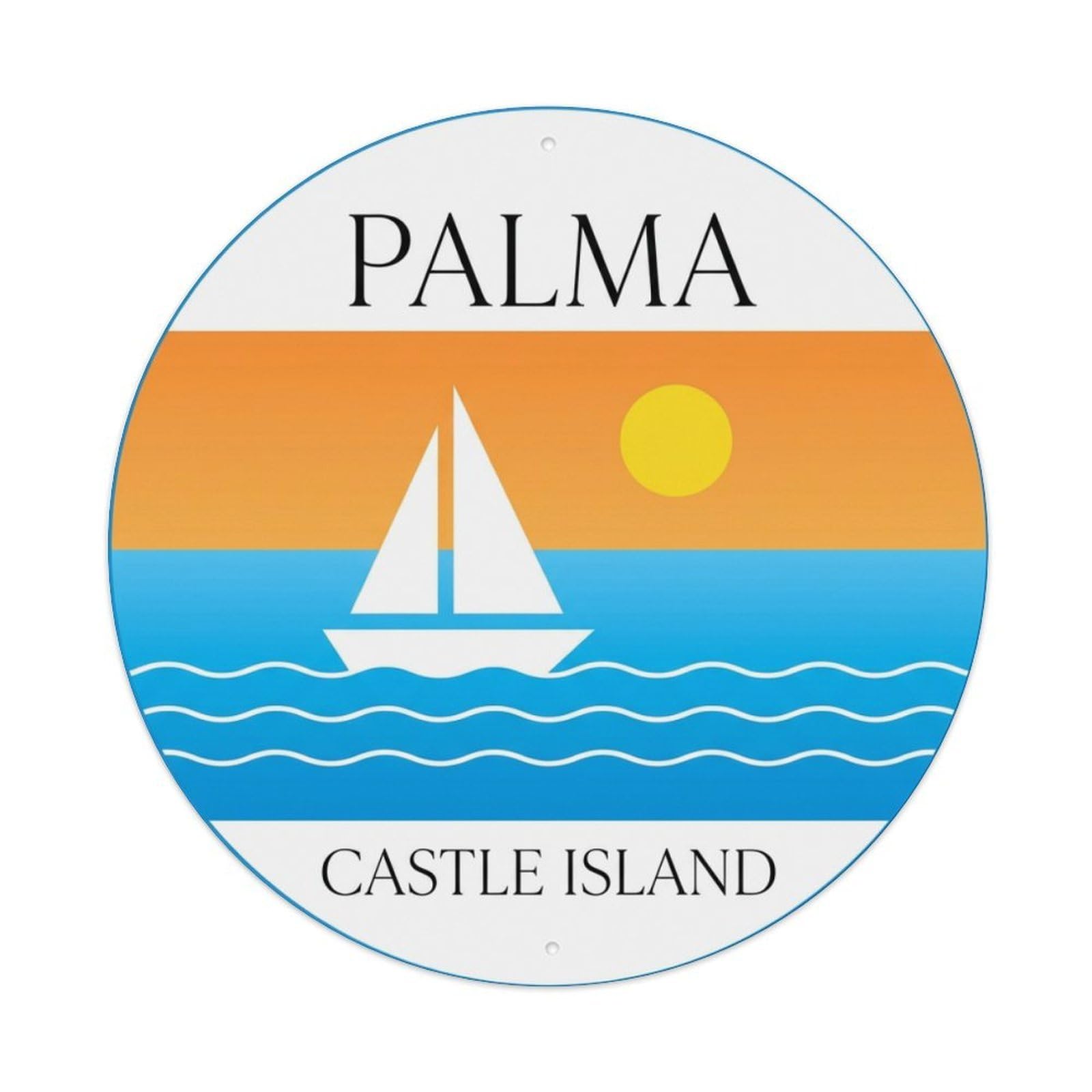 Tgrcjimh Style Metal Tin Sign Vintage Travel Palma Spain Horizon