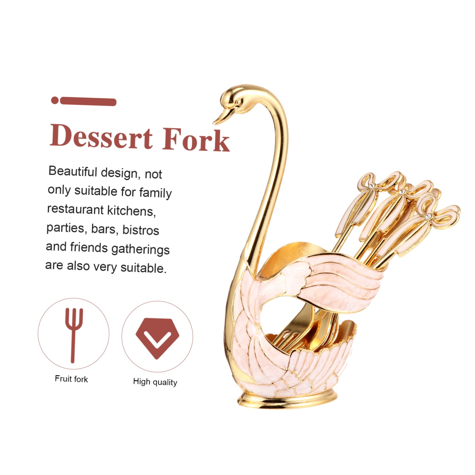 Homoyoyo Elegant Fork Set 1 Set of Fruit Cake Dessert Forks for Appetizers Snacks Kitchen Gadgets Zinc Alloy Rustproof