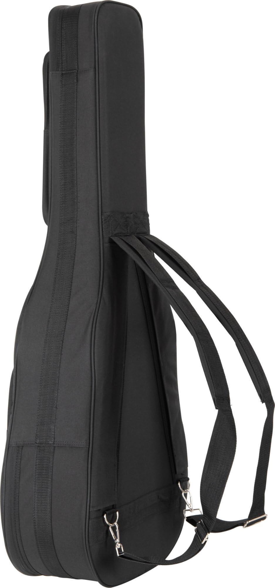 Rocktile WGSC-4122BK Housse Souple épaisse et rembourrée pour Guitare Western, Support Manche réglable, 3 Grandes Poches extérieures, Harnais Sac à Dos, Couleur Noire.
