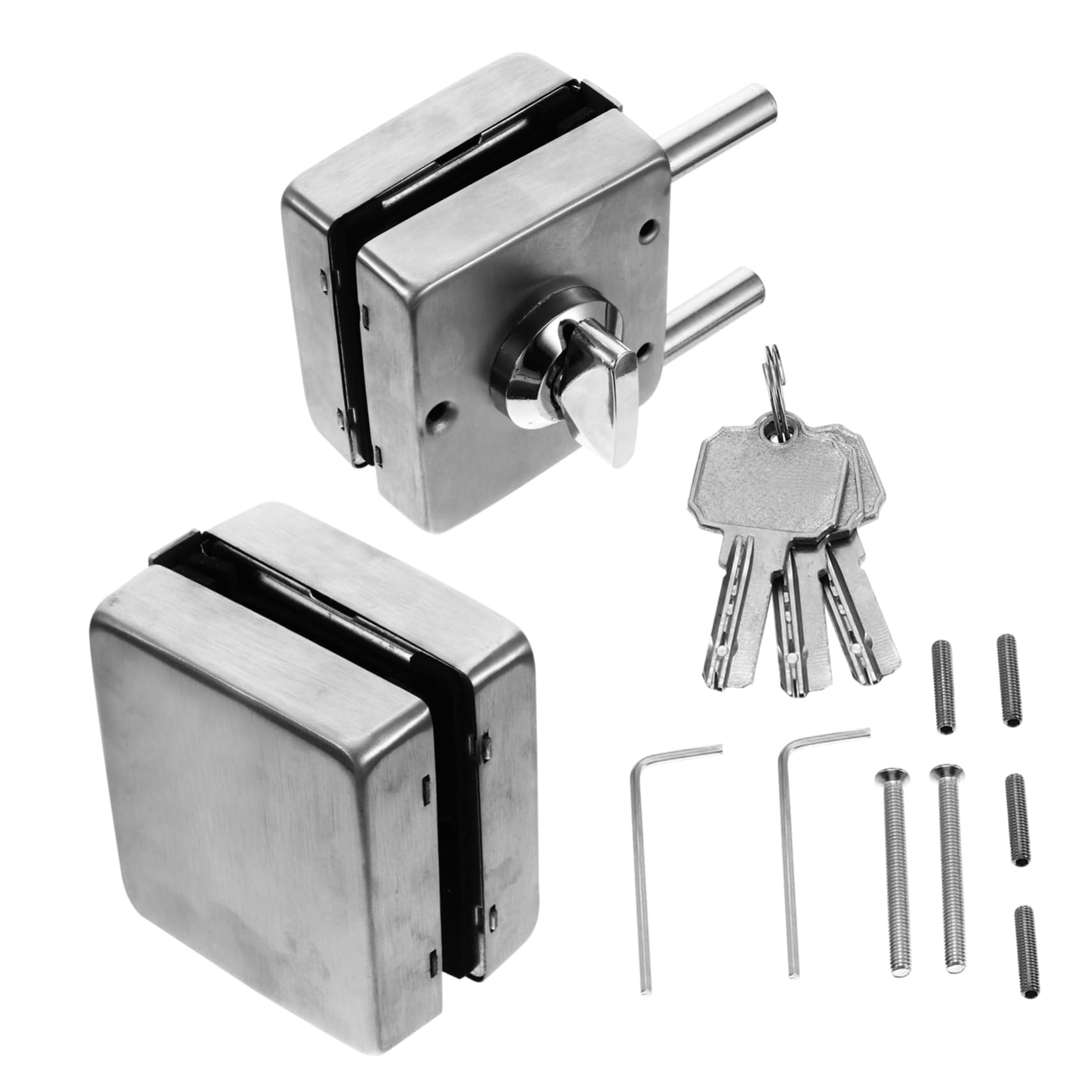 NUOBESTY Verrou De Porte Sans Cadre Pour Verre Loquet De Porte Verre Facile à Installer Serrure De Portail Simple