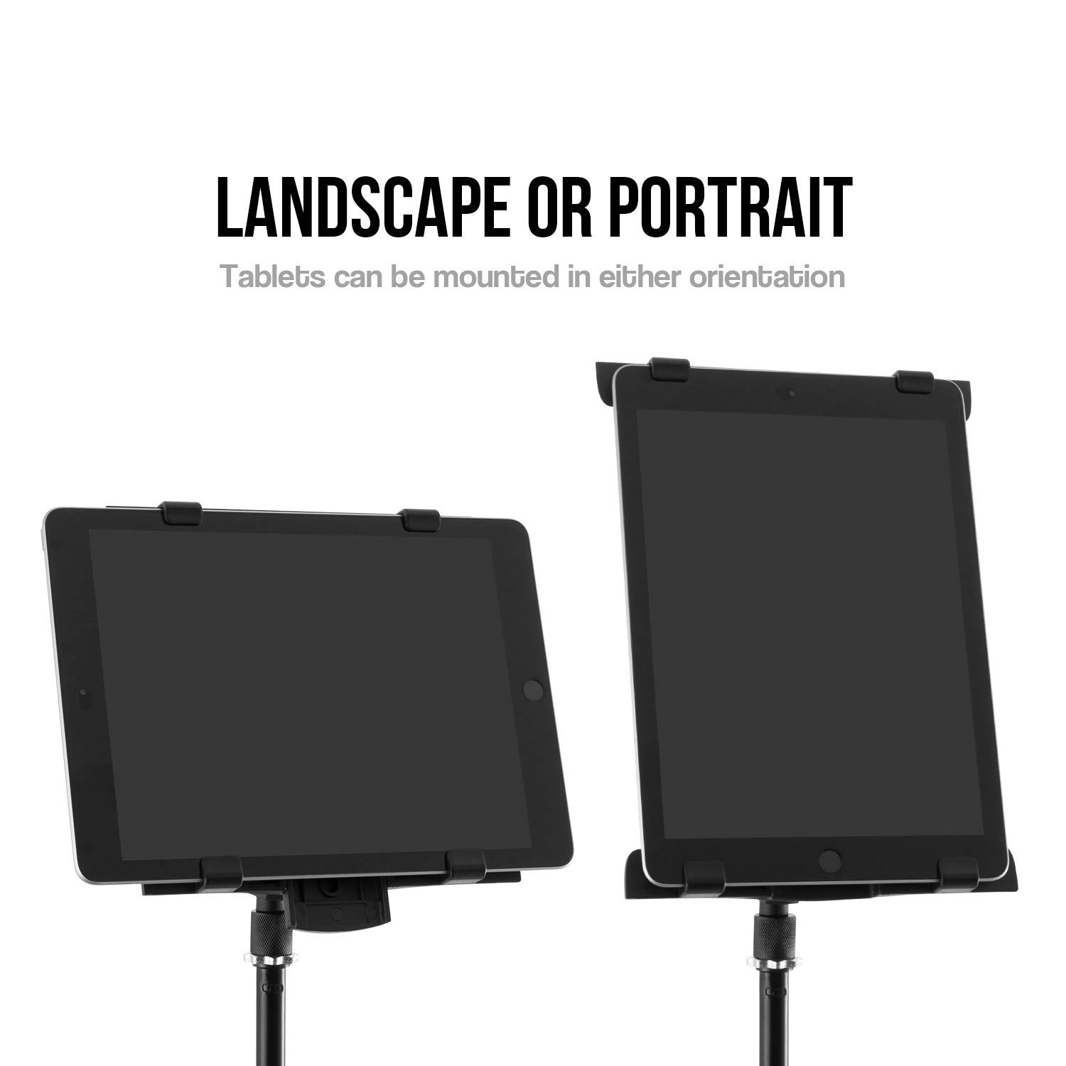TIGER IMCA2-BK Supporto per iPad o Tablet per Asta Microfonica, Colore Nero