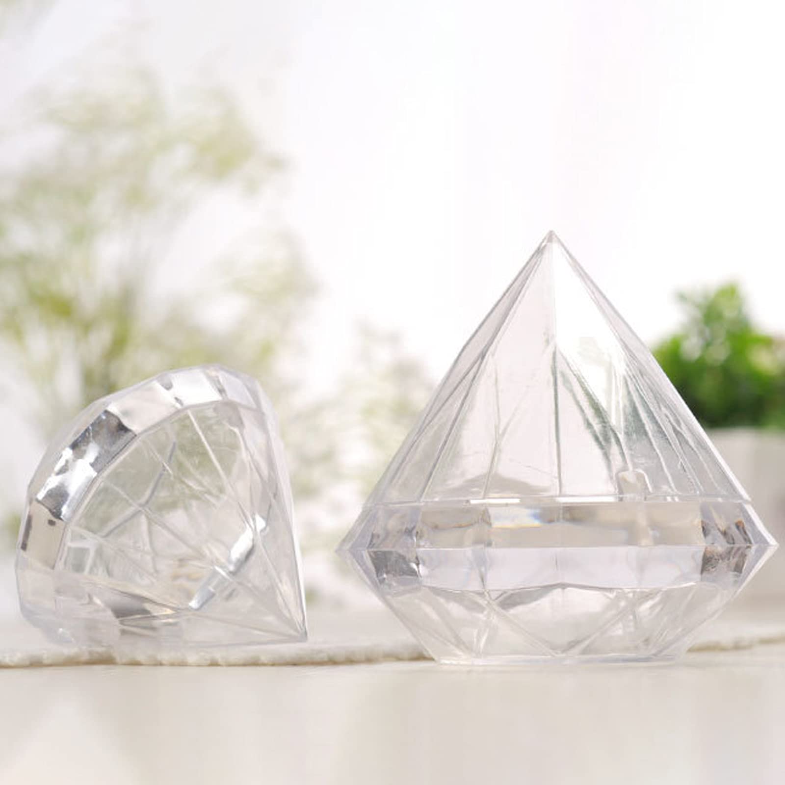 Boîte à Dragées Diamant Plexi Transparent X4 : Boîte Diamant Plexi