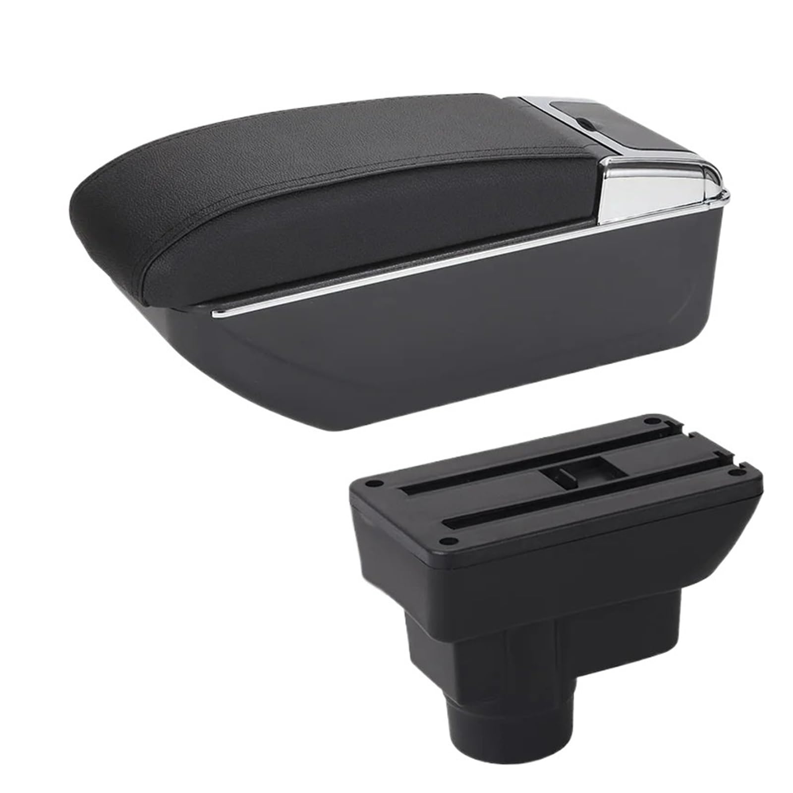UMDJJU For Opel For Corsa D Car Armrest Backrest Interior Retrofit Part Storage Box Accessorie Car Centre Console Armrest Box(D2 black line No USB)