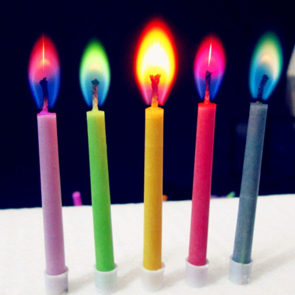 Mr Gadget Solutions ® Multicolor Unique And Beautiful Birthday Candles With Multi Colored Flames