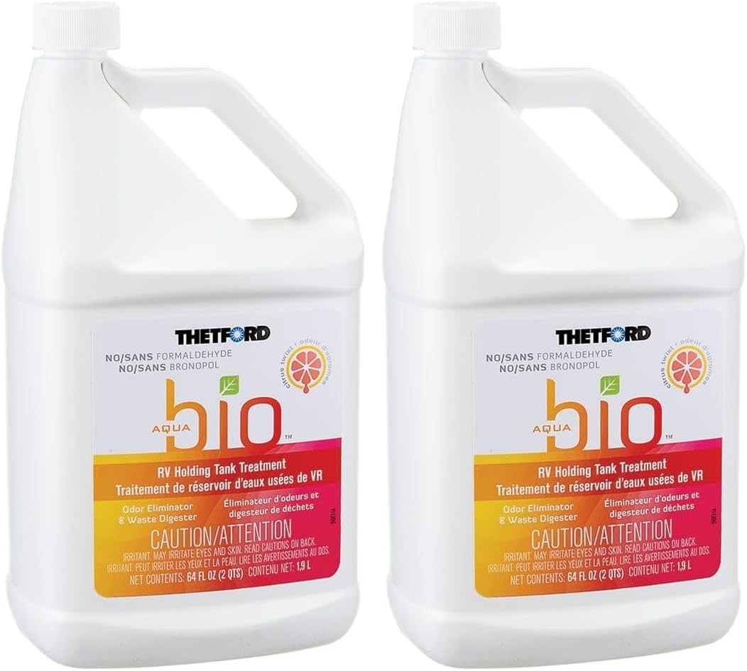 Thetford AquaBio 96610 RV Holding Tank Treatment Citrus Twist Scent, Formaldehyde Free 64 Oz Liquid (Pack of 2)