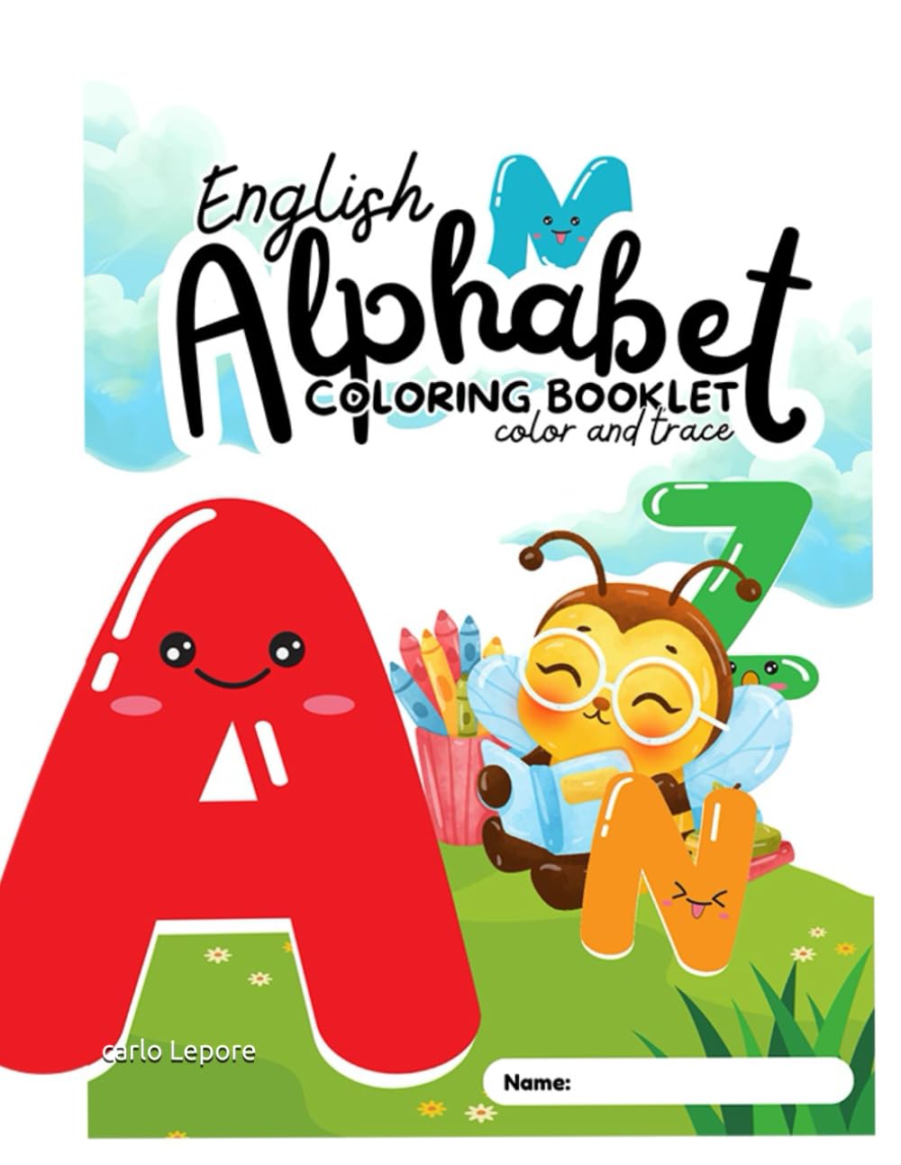 Alphabet coloring booklet: color and trace