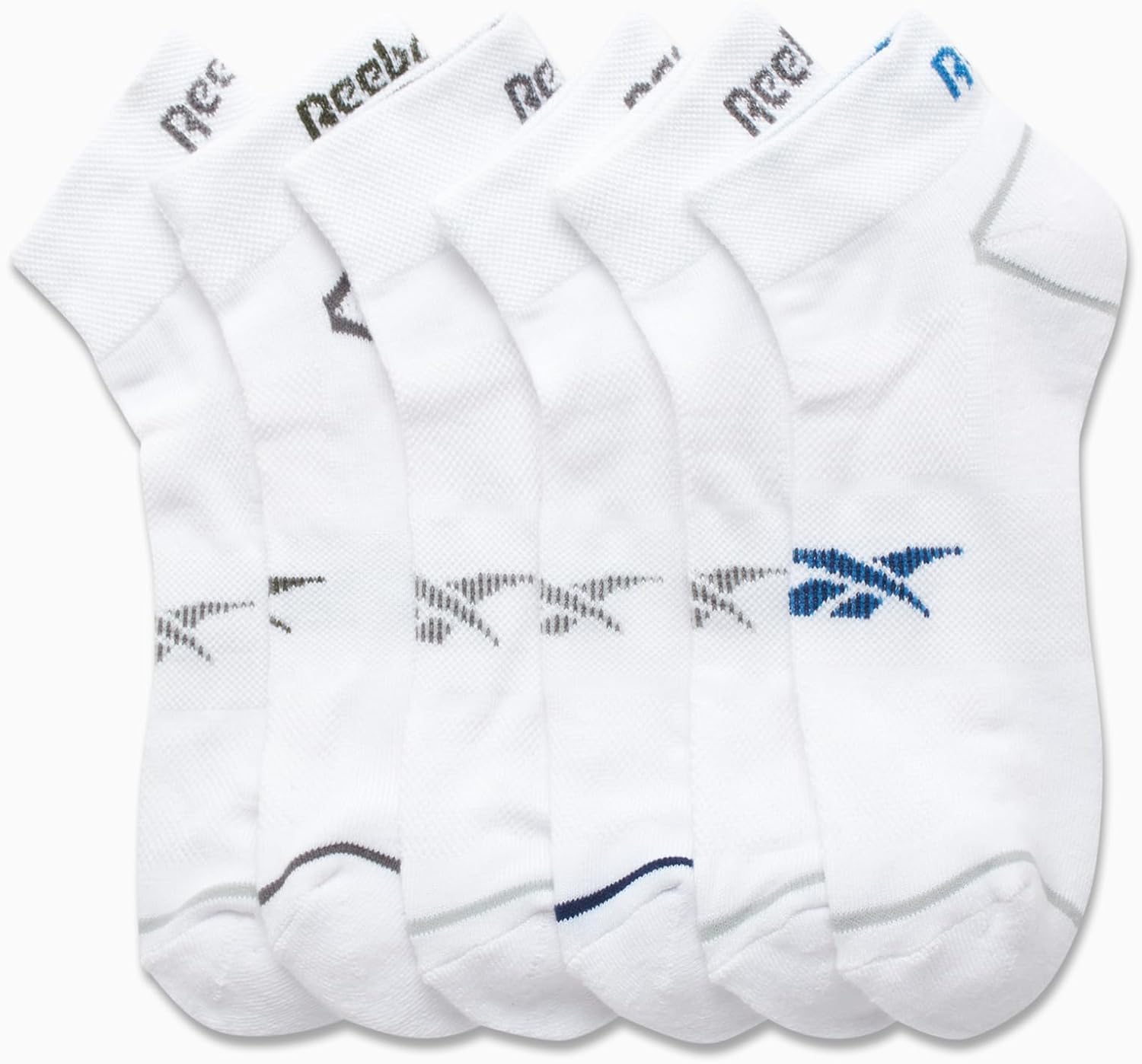 Reebok Men’s Athletic Socks – Cushion Quarter Cut Ankle Socks (6 Pack)