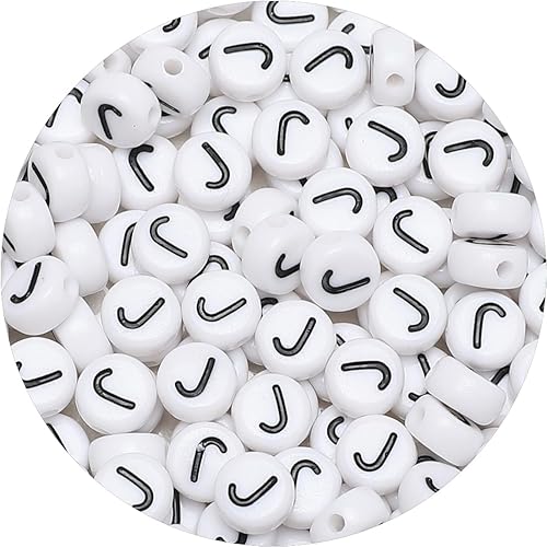 Miniatura 8 de Iooleem Cuentas de letras, 1215 cuentas cuadradas del alfabeto de 6 x 6 pulgadas, cuentas para hacer joyas, cuentas para hacer pulseras (blanco y