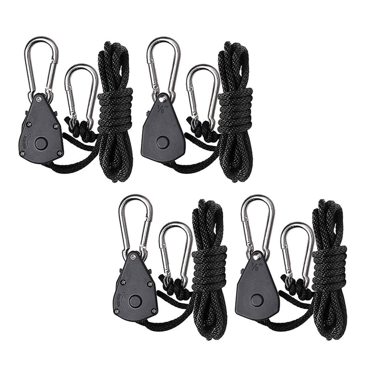 2 Pair of 1/8 inch Adjustable Rope Hanger for Grow Light(4 Pcs)