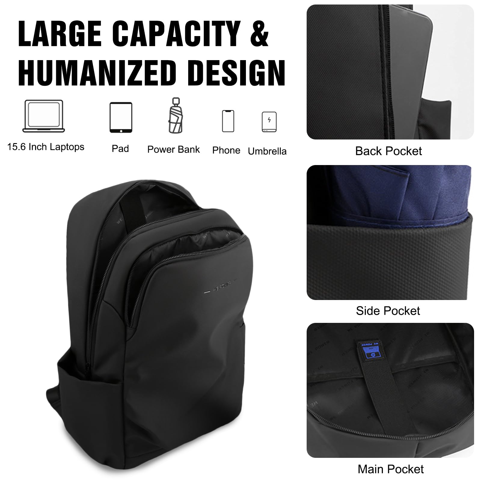 FANDARE Moda Zaino PC Portatili Uomo zaino professionale multiuso borsa a mano Scuola Impermeabile Borsa a tracolla Zaino da viaggio Zaino Laptop Zaino Lavoro Viaggio Zaini con foro per auricolari