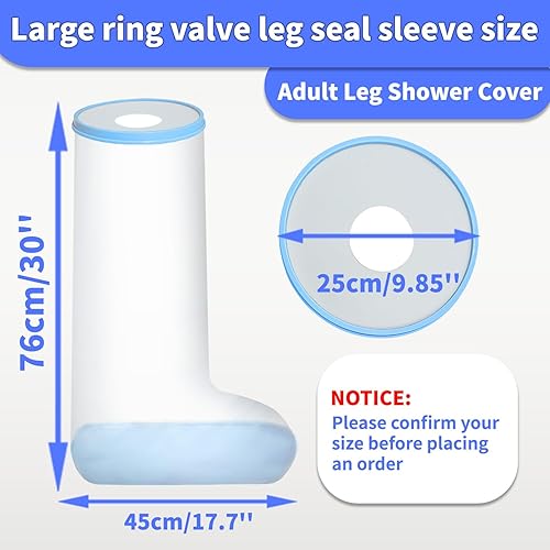 Miniatura 2 de KT6103-WL - Funda fundida para patas de ducha extra grande con parte inferior acolchada antideslizante, protector de pierna para adultos, protector