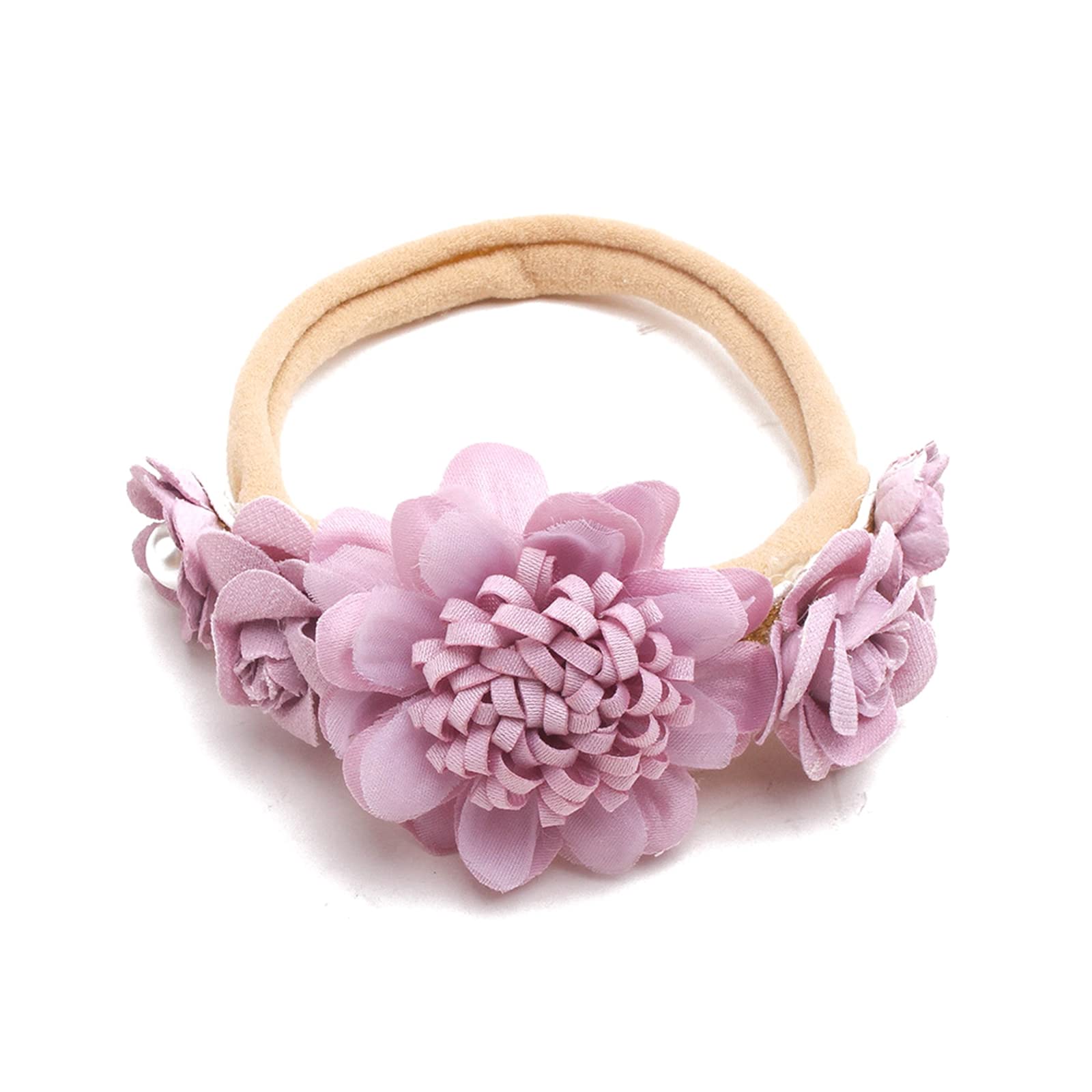 Baby Girl cloth Headbands Floral Infant Flower Elastic Hair Band Bows Wraps for Newborn Toddler Hair Accessorie Headband (Style 3, One Size)