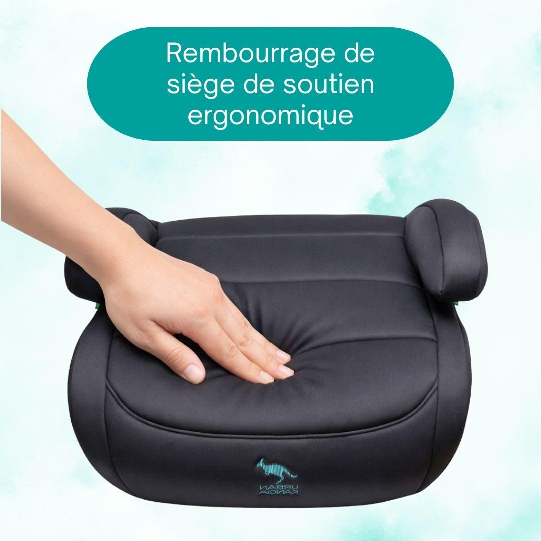 Urban Kanga Wombat Go Rehausseur ISOFIX 125-150 cm i-Size R129 | Sans dossier, rembourré, avec guide de ceinture