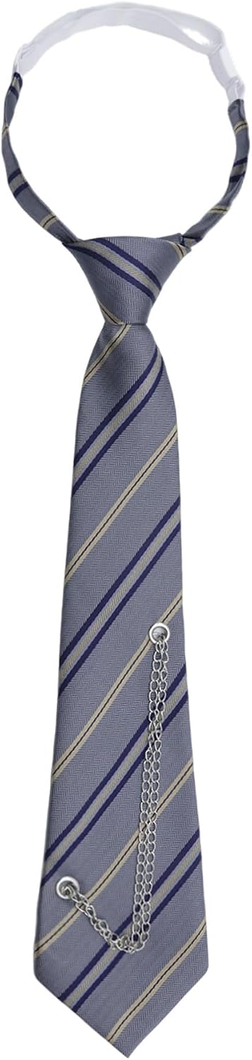 Striped Ties for Boys Pre Tied Adjustable Kids Tie Clip on Neckties for School Uniform Graduation Wedding Festival