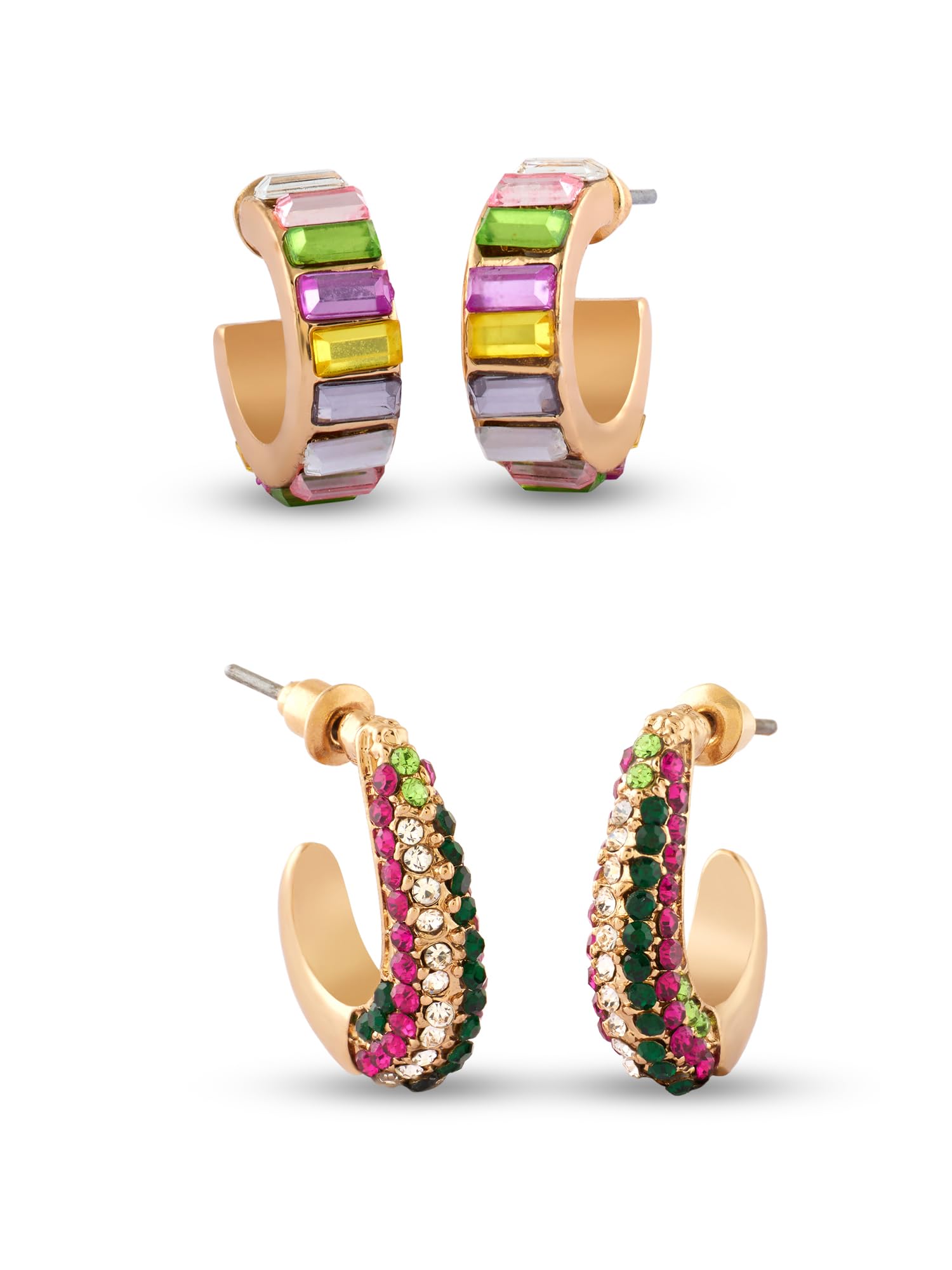 See full amazon price history chart for Zaveri Pearls Set of 2 Multicolor Stones Embellished Contemporary Bling Semi Hoop Studs Earrings For Women-ZPFK17955 Zaveri Pearls Set of 2 Multicolor Stones Embellished Contemporary Bling Semi Hoop Studs Earrings For Women-ZPFK17955 (B0D1153H1X) Amazon Price History, Amazon Price Tracker