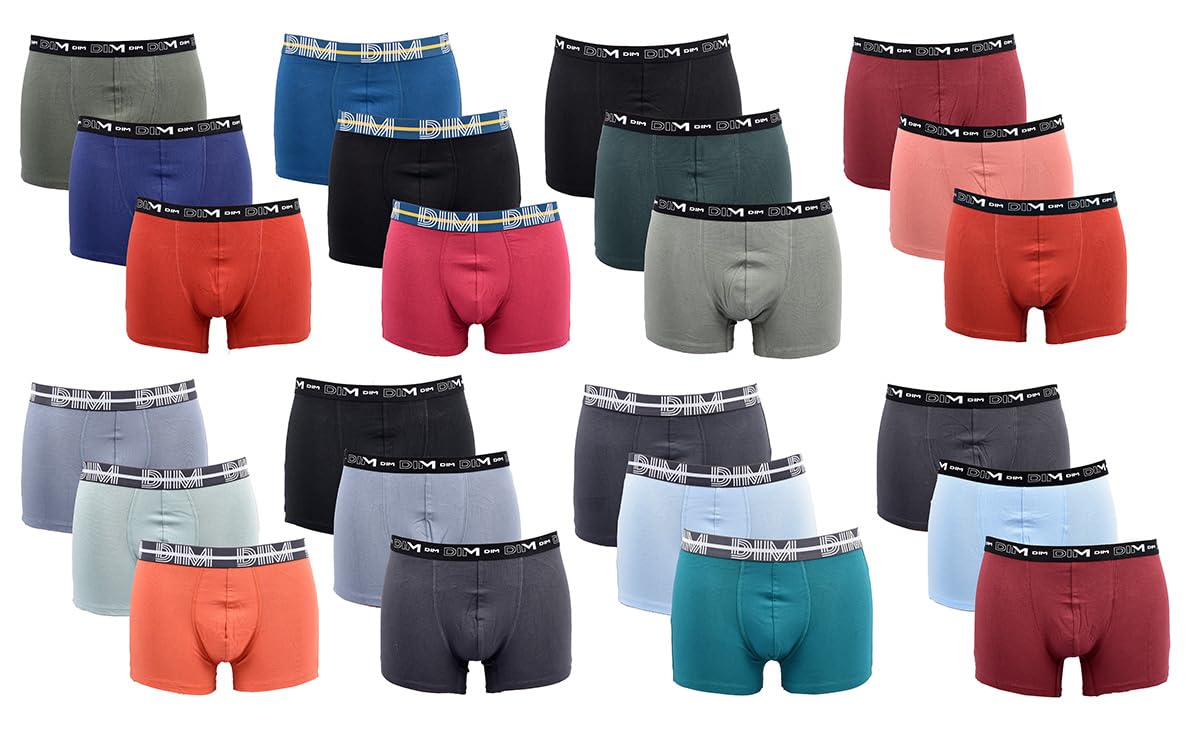 DIM Herren Boxershorts in Ultra Comfort Stretch Baumwolle - Modellsortierung Fotos je nach Verfügbarkeit - 6er Pack Surprise Boxer L, Packung mit 6 Überraschungsboxern, L