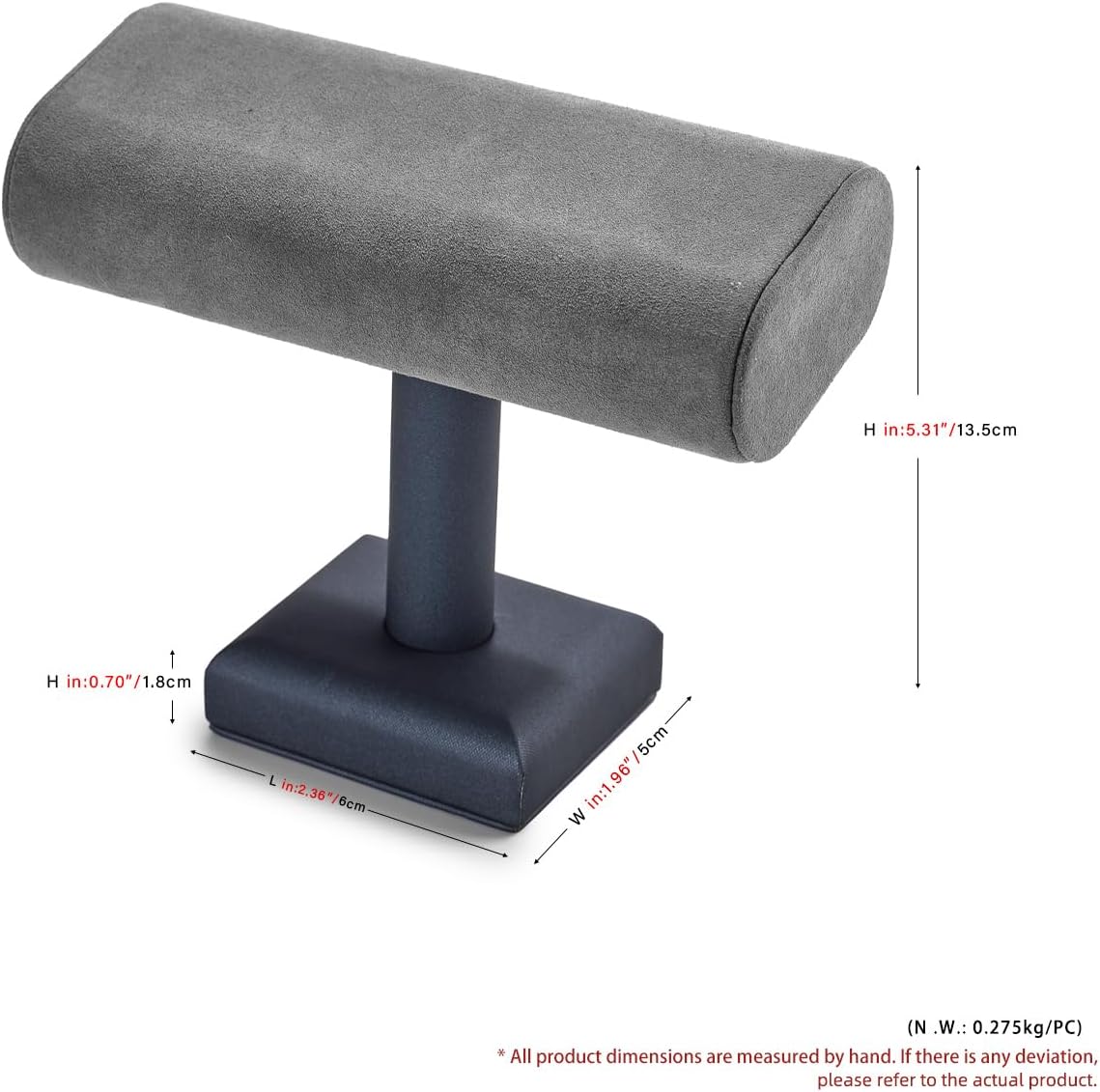 Oirlv Premium Leather Watch Stand for Men T-bar Watch Display Stand for Watches Bracelet Holder Jewelry Display Stand (Dark Grey)
