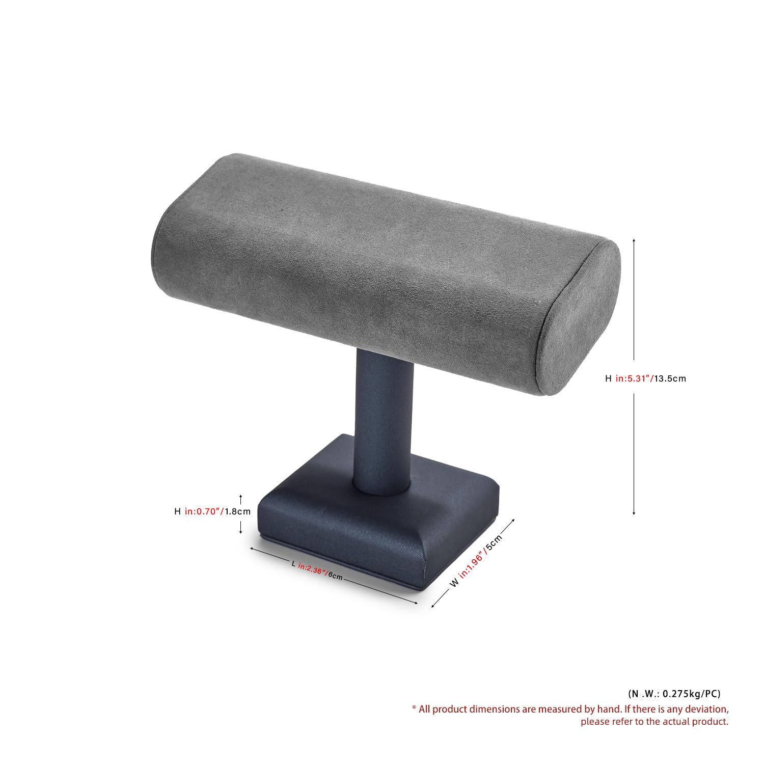 Soporte de Almacenamiento para Relojes Luxury, Color Gris Oscuro, de Microfibra Suave, para tocador, mesita de Noche y exhibición de Joyas.
