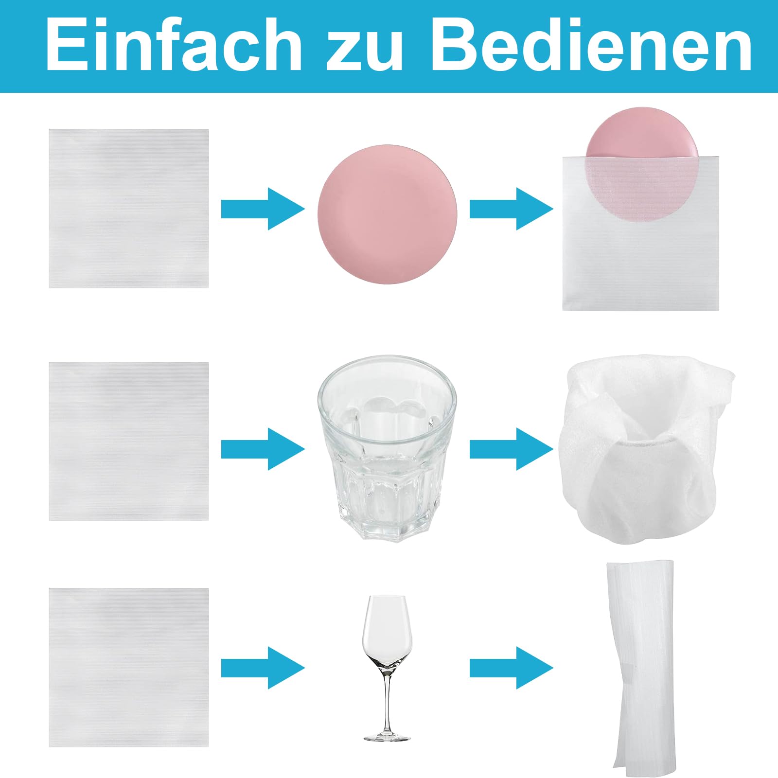 Material de Embalaje de Espuma, 50 Piezas Película de Espuma, Cajas para Mudanzas con Plástico de Burbujas, Material de Embalaje, Material Móvil para Embalaje, Almacenamiento y Envío, 300x300x1 mm