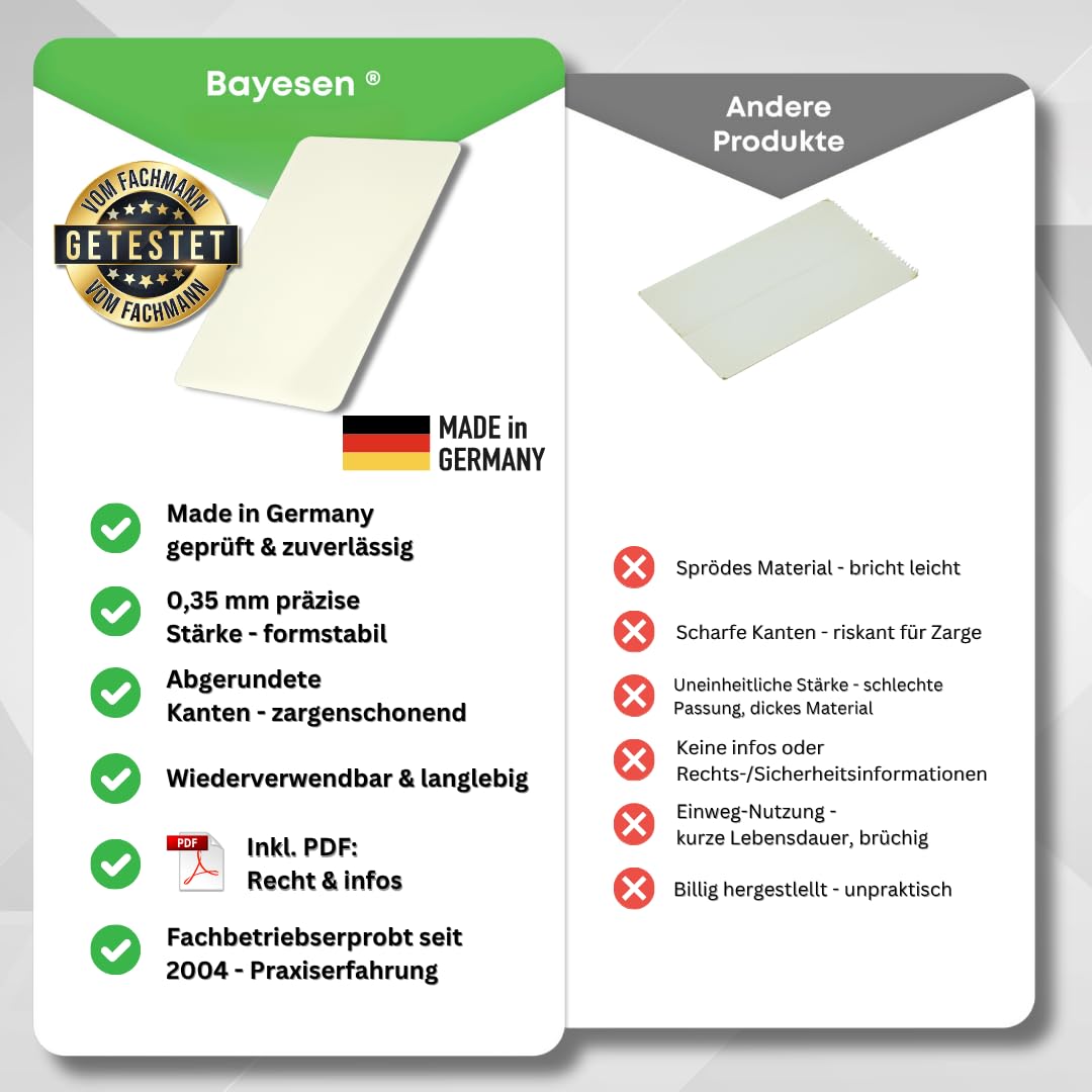 Türfallen-Öffnungskarte 0,35 mm | Öffnet jede Tür mit Falle | Plastik-Karten Tür-Schloss-Öffner | Profi-Qualität • Made in Germany • inkl. PDF-Anleitung