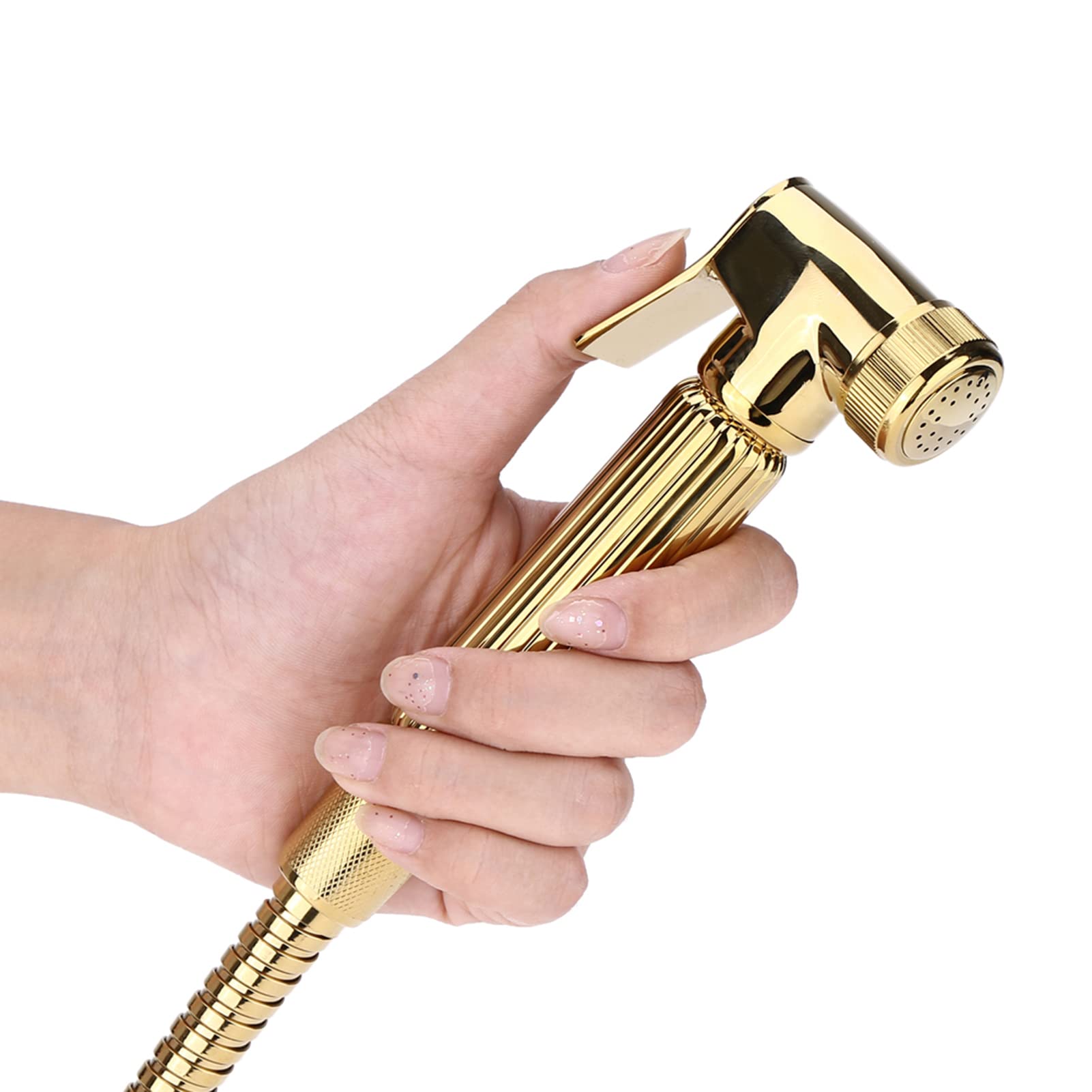 Spruzzatore per bidet portatile per WC, attacco per bidet a parete in ottone con tubo flessibile, spruzzatore d'acqua per WC per l'igiene personale e la pulizia del bambin
