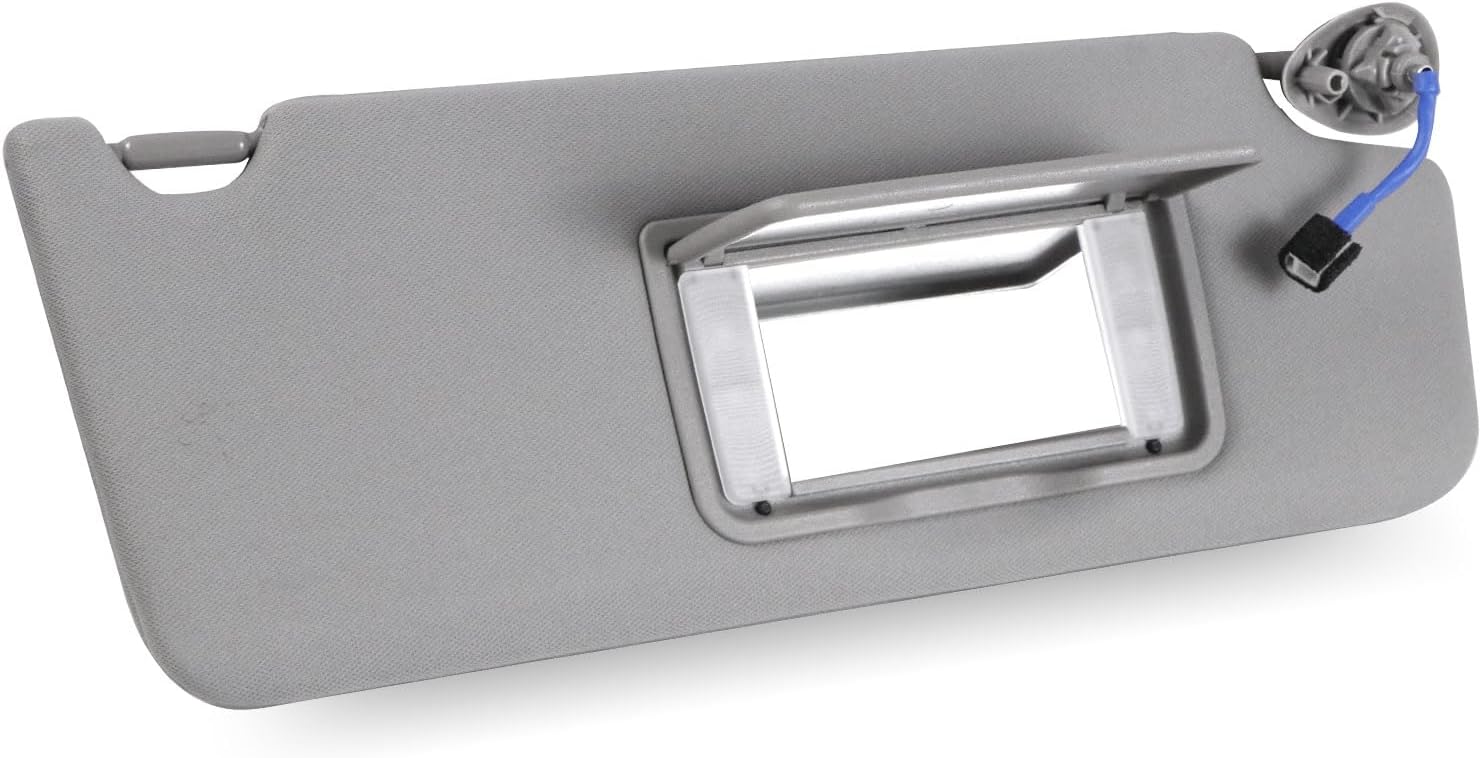 Nakuuly Right Passenger Side Sun Visor Gray Compatible with 2016-2022 Honda Pilot 2018-2020 Honda Ridgeline Sunvisor with Mirror with Vanity Light Replaces # 83230-TG7-A12ZB Gray Right Passenger Side