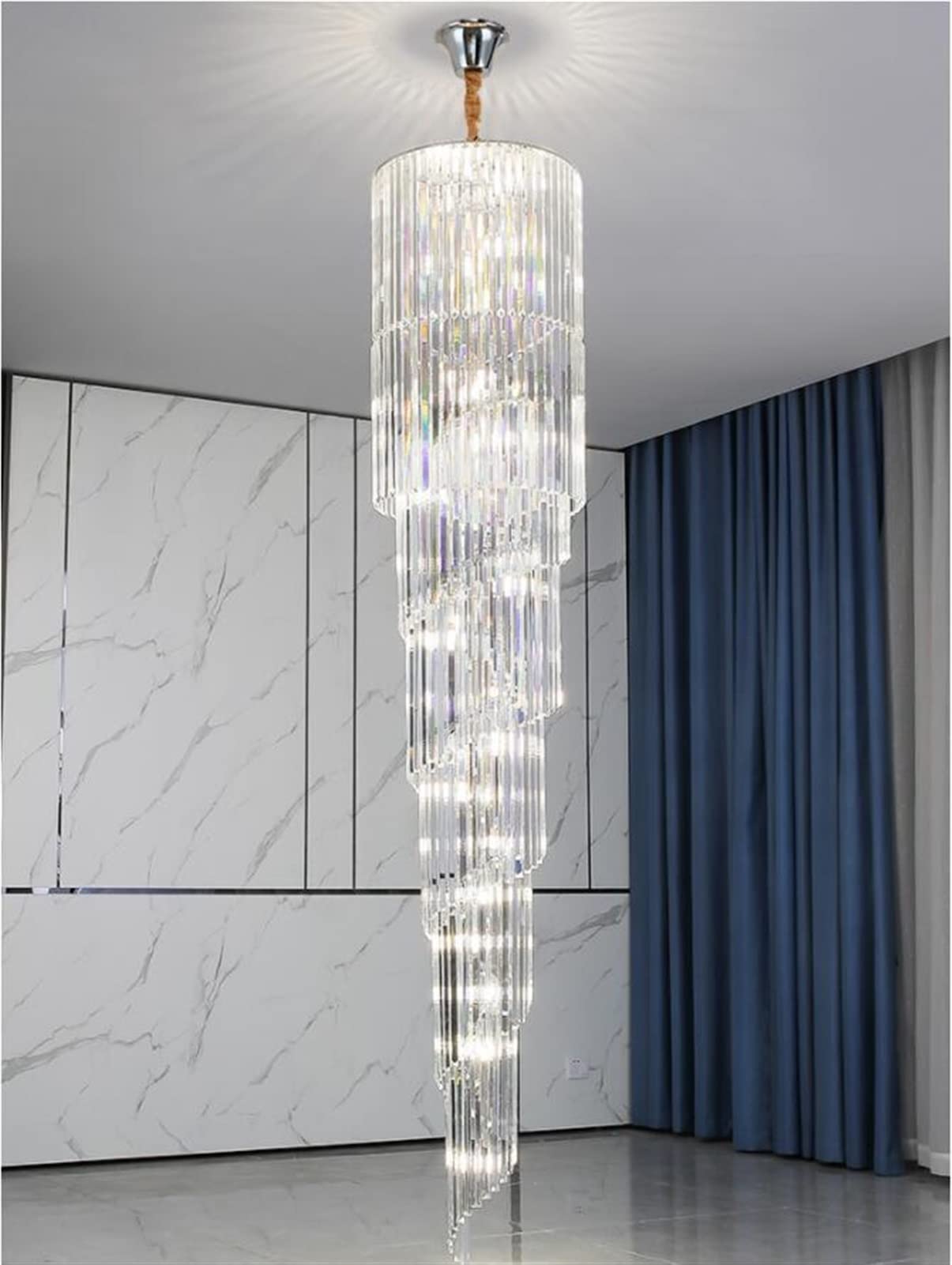 Daoke Chandelier, K9 Crystal Chandelier Living Room Lighting Room Decorative Lights (Color : Warm, Size : L100xW32xH32cm)