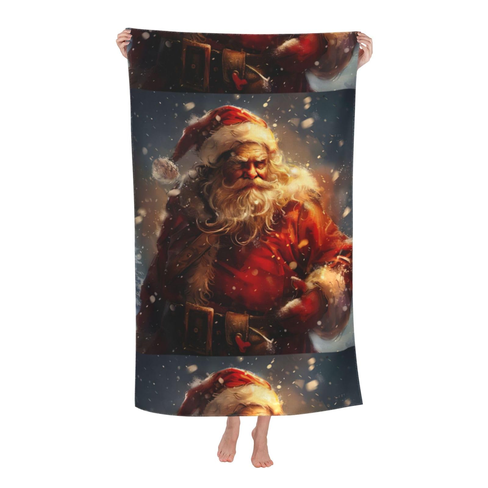 Cbaaghh Santa Claus Print Adult Beach Towels,Beach & Pool Towel,Beach Towels,Towels For Camping