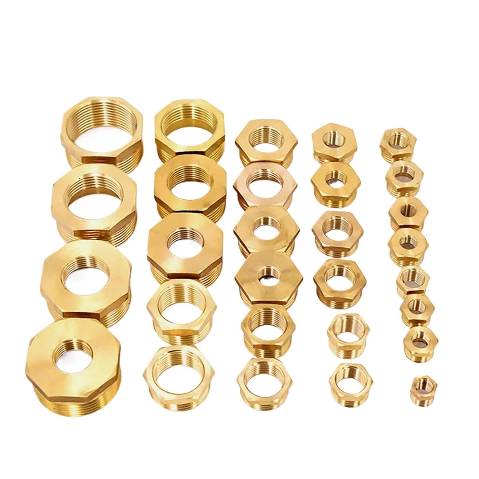 Buje adaptador de latón BSP macho a hembra (1/8”-1”) for sistemas combustible, agua, gas y aceite Para Plomería Industr